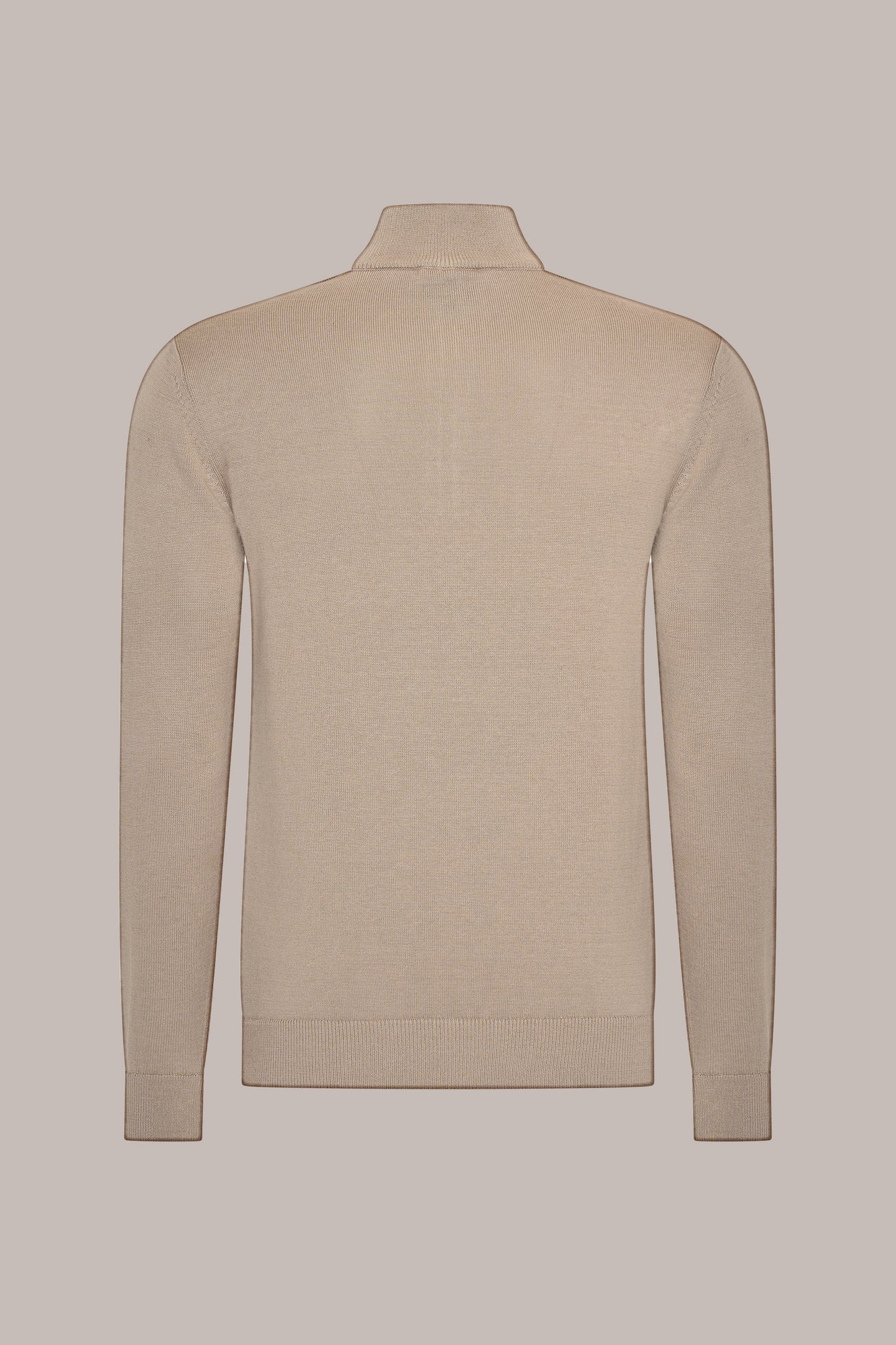 MAESON The Belfort Half-Zip Dune Taupe — achteraanzicht