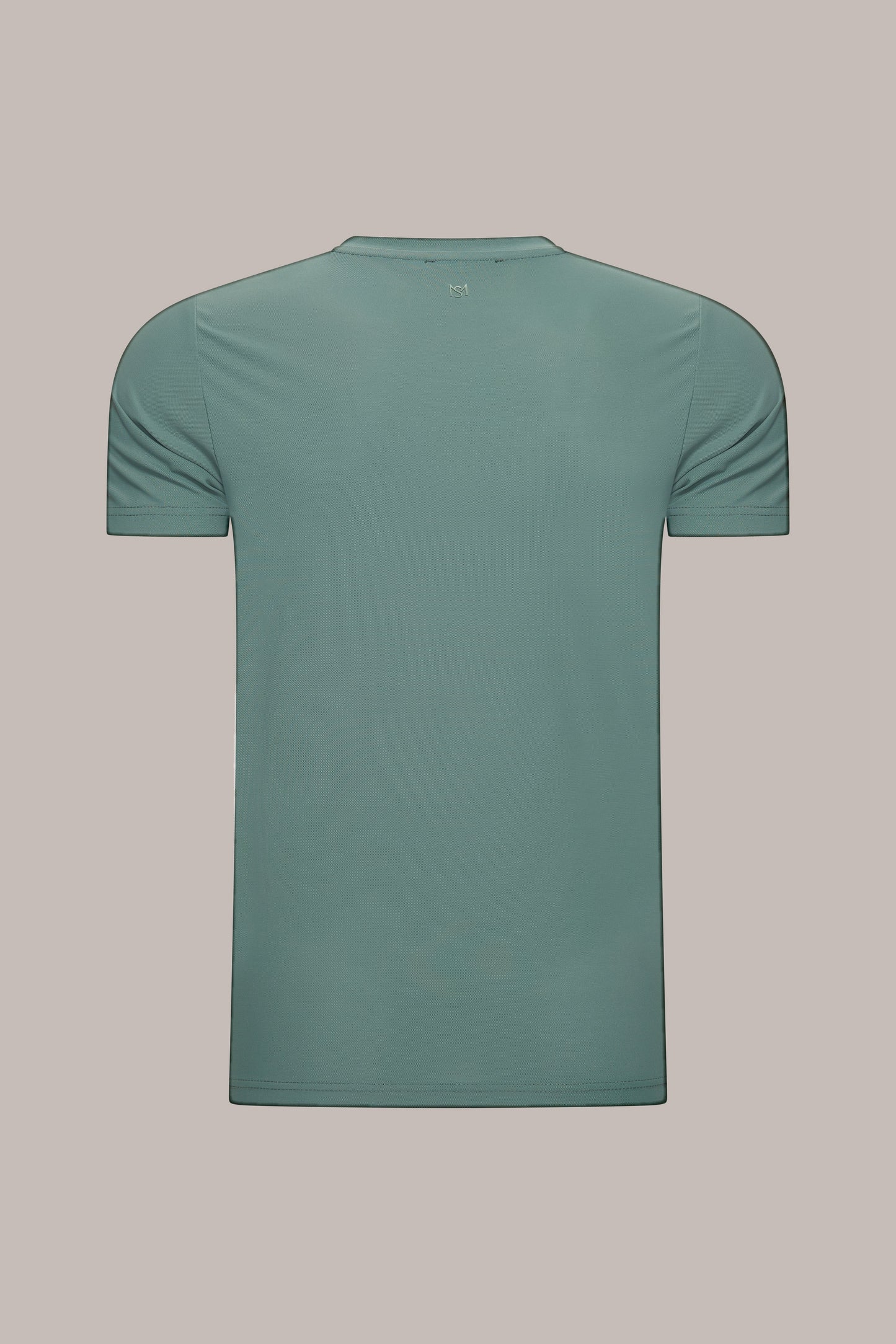 MAESON T-Shirt Silktouch Pique Frosted Olive — achteraanzicht