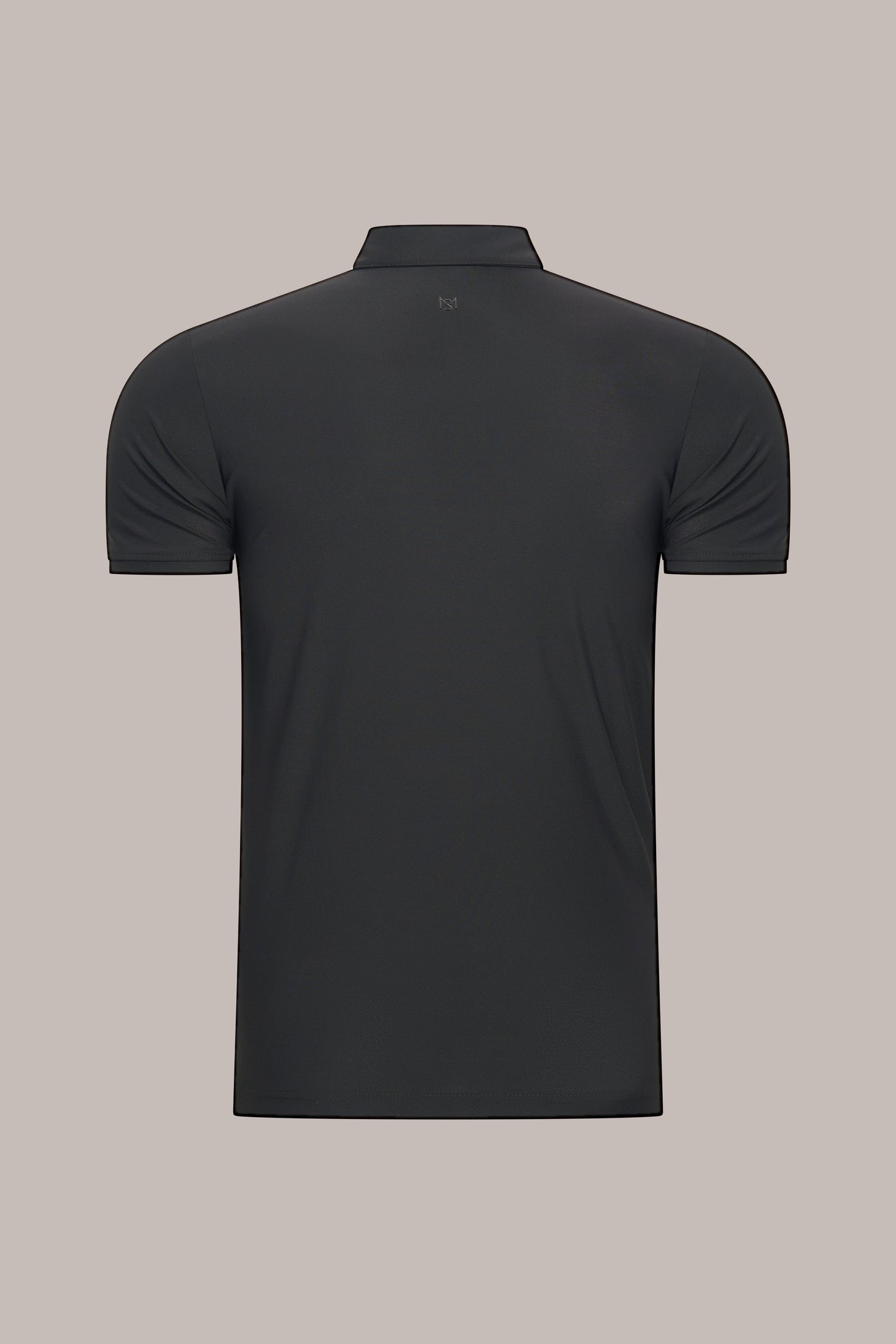MAESON Polo Silktouch Pique Onyx Black — achteraanzicht