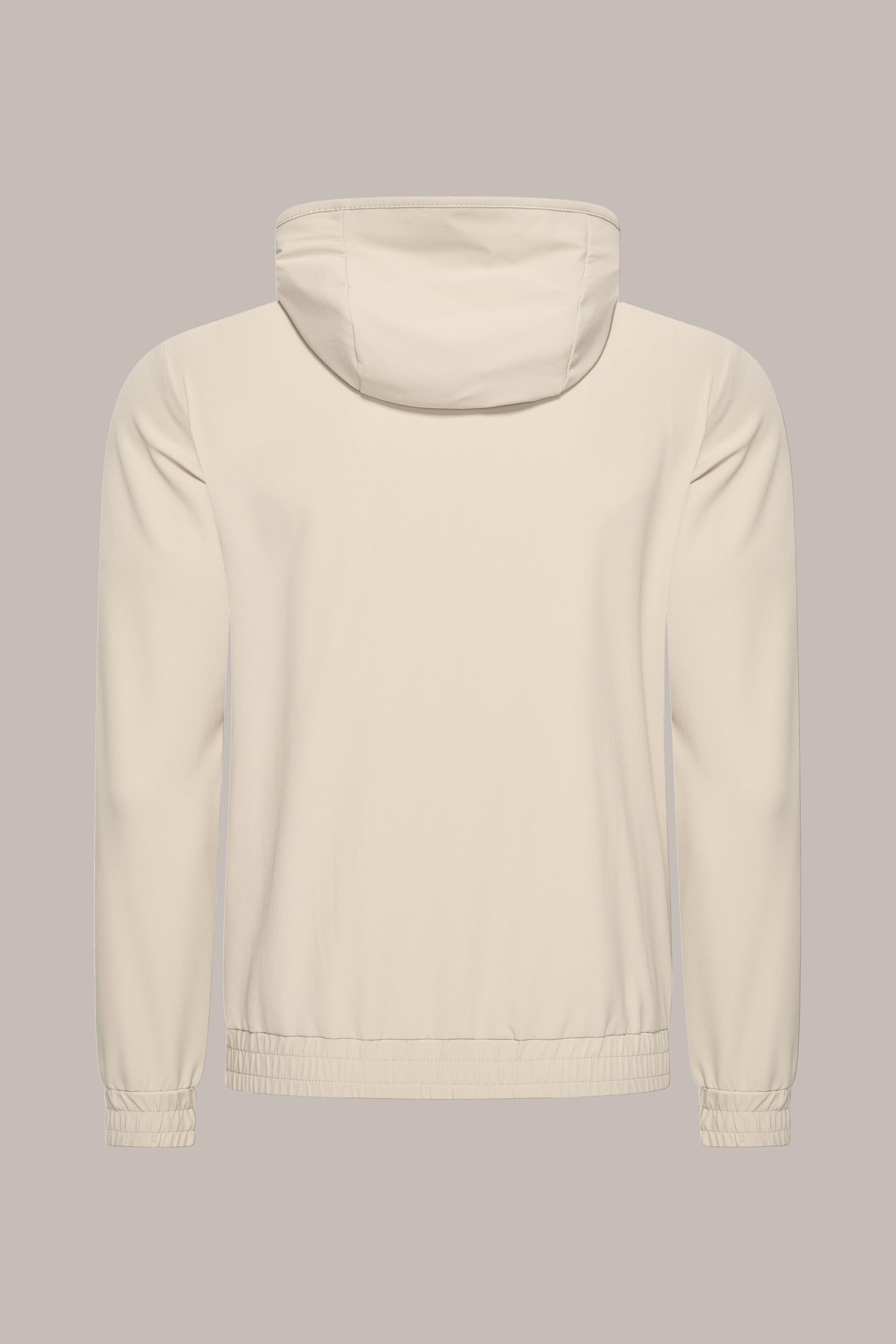 MAESON Hooded Tech Stretch Vest Silk Beige — achteraanzicht