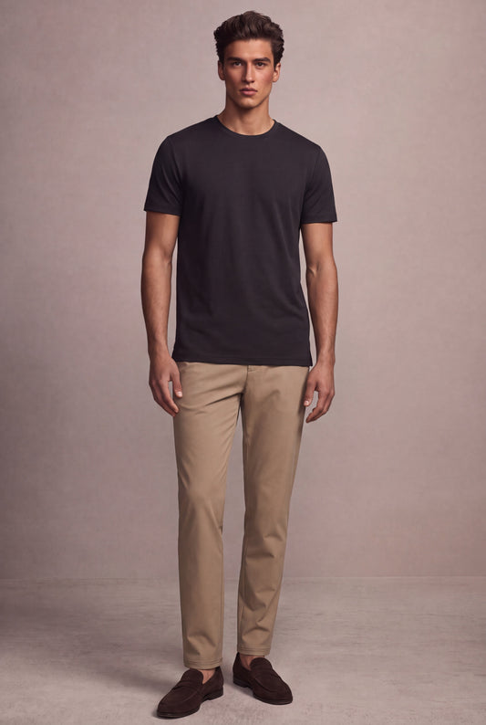 MAESON T-Shirt Silktouch Pique Onyx Black — model, foto 1