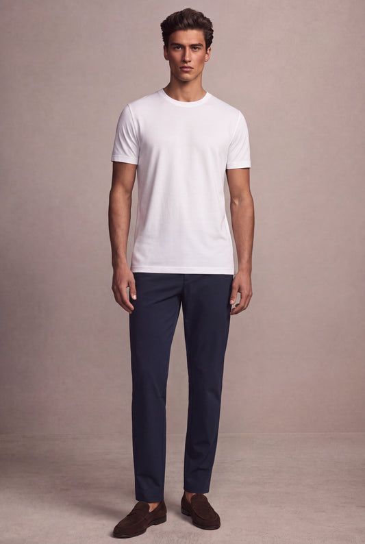 MAESON T-Shirt Silktouch Pique Silk White — model, foto 1
