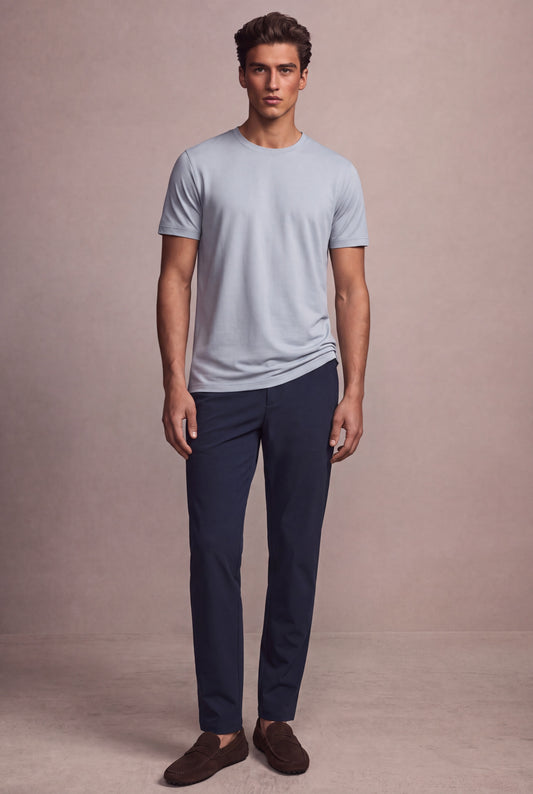 MAESON T-Shirt Silktouch Pique Slate Grey — model, foto 1