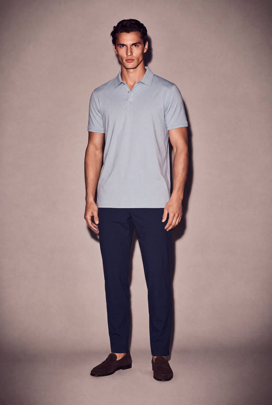MAESON Polo Silktouch Pique Slate Grey — model, foto 1