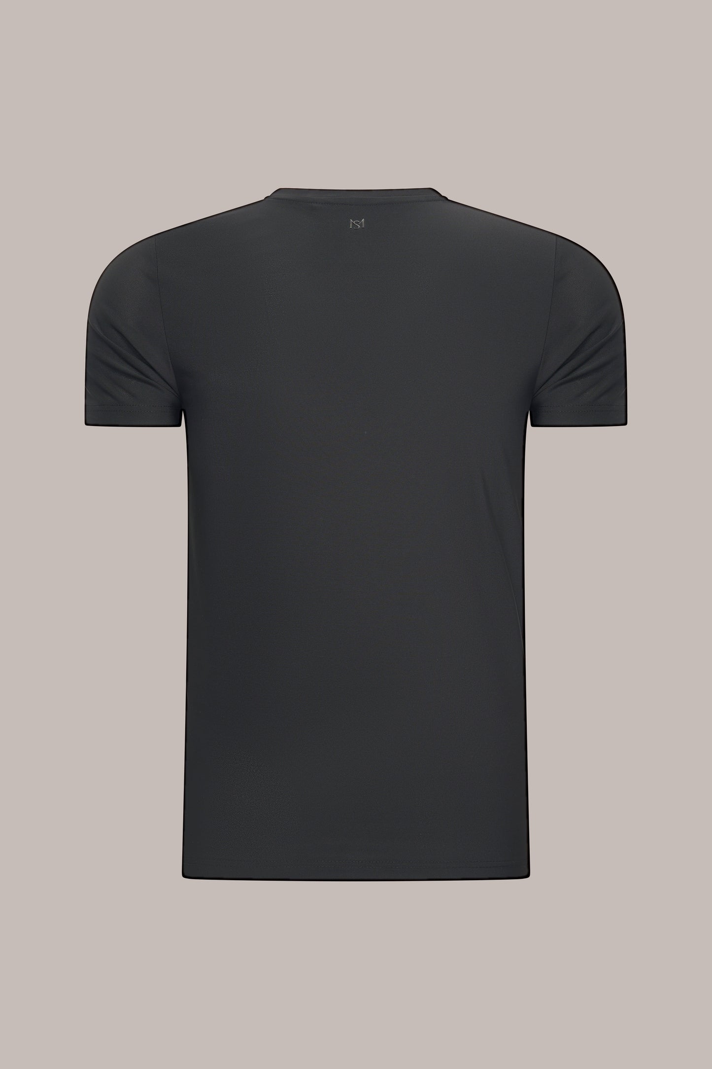 MAESON T-Shirt Silktouch Pique Onyx Black — achteraanzicht