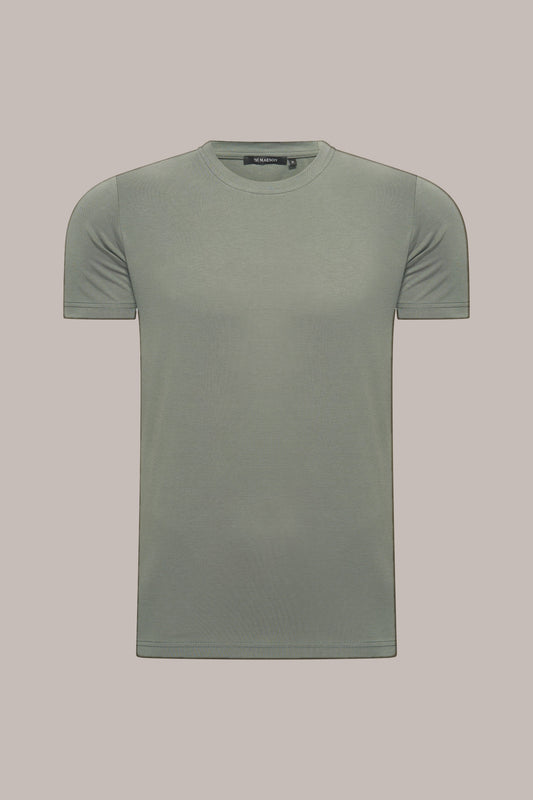 MAESON T-Shirt Modal Essence Frosted Olive — vooraanzicht
