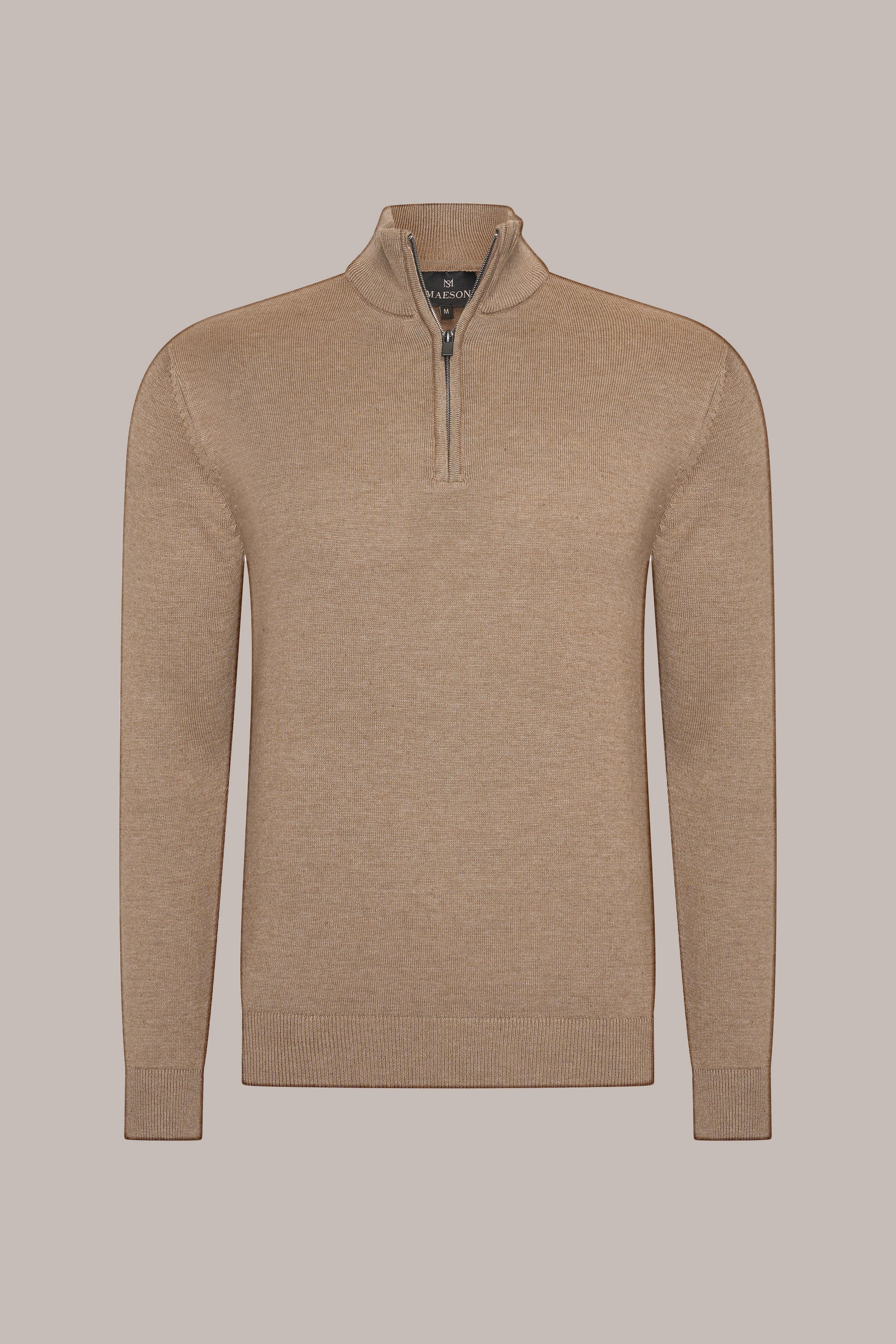 MAESON The Belfort Half-Zip Espresso Luxe — vooraanzicht