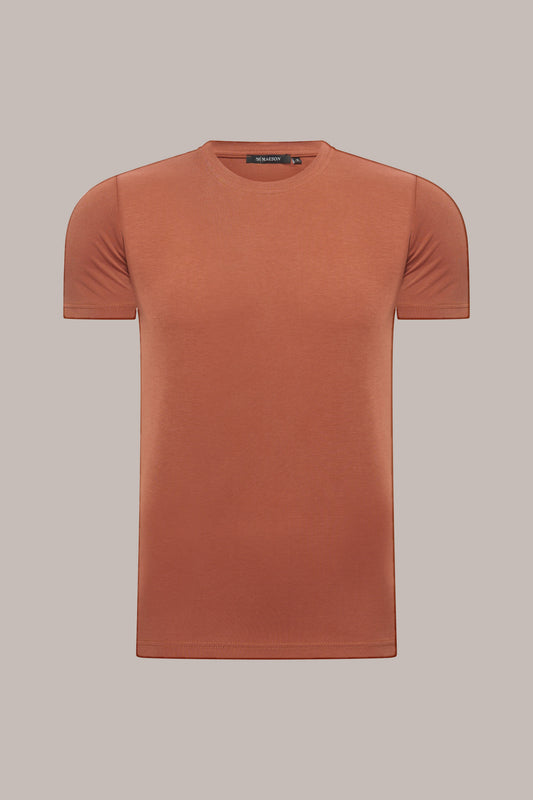 MAESON T-Shirt Modal Essence Ember Sand — vooraanzicht
