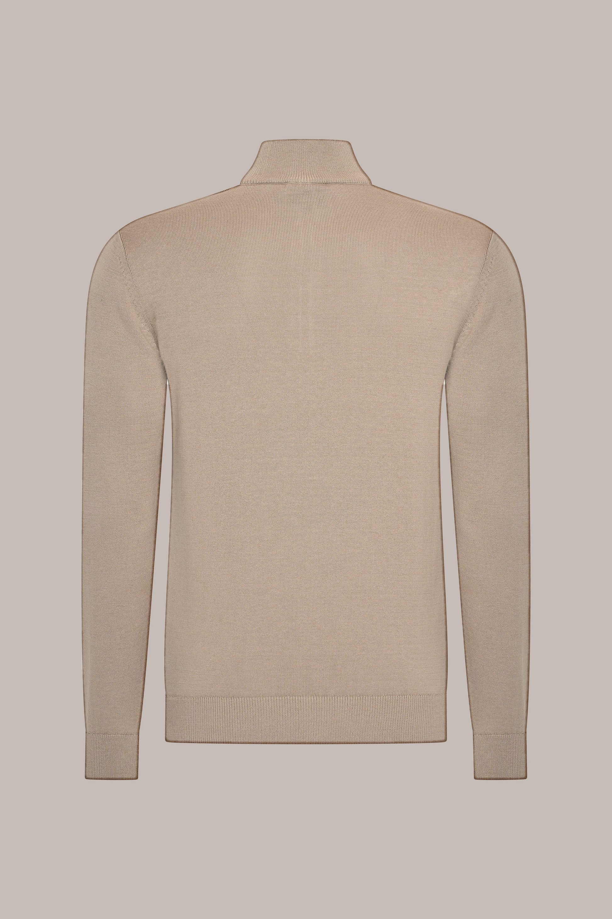 MAESON The Belfort Half-Zip Dune Taupe — achteraanzicht