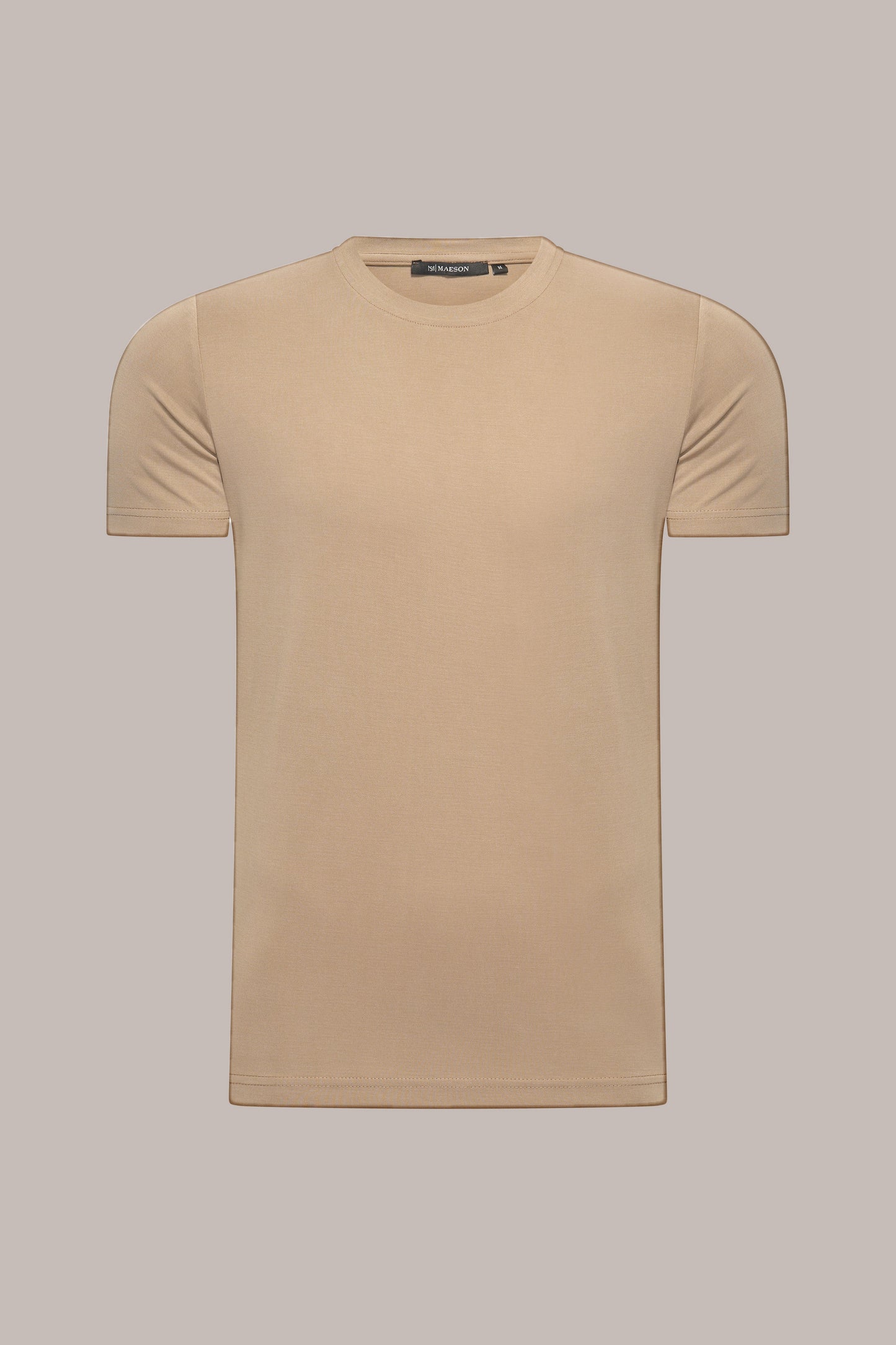 MAESON T-Shirt Modal Essence Soft Mocha — vooraanzicht