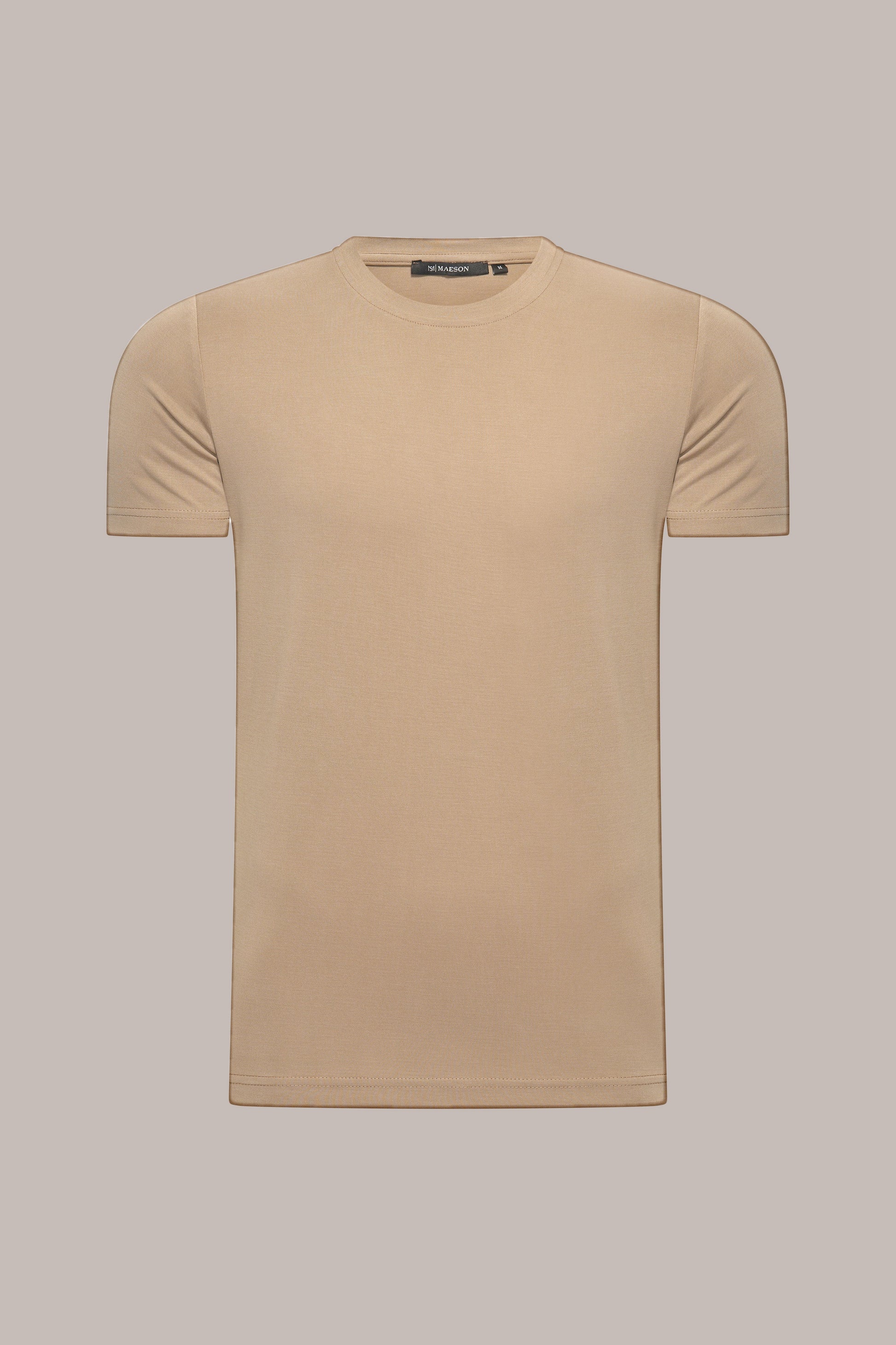 MAESON T-Shirt Modal Essence Soft Mocha — vooraanzicht
