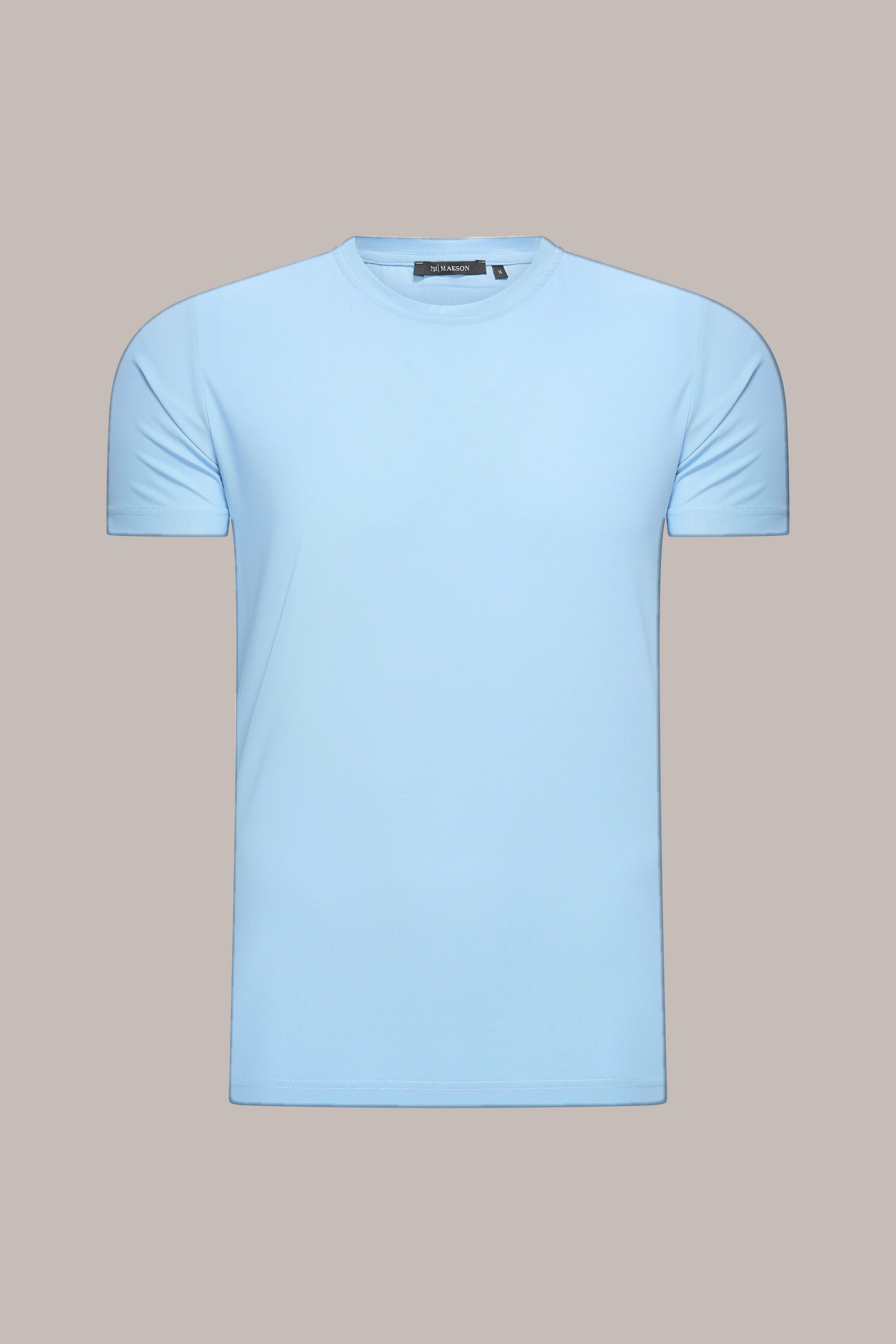 MAESON T-Shirt Silktouch Pique Azure Blue — vooraanzicht