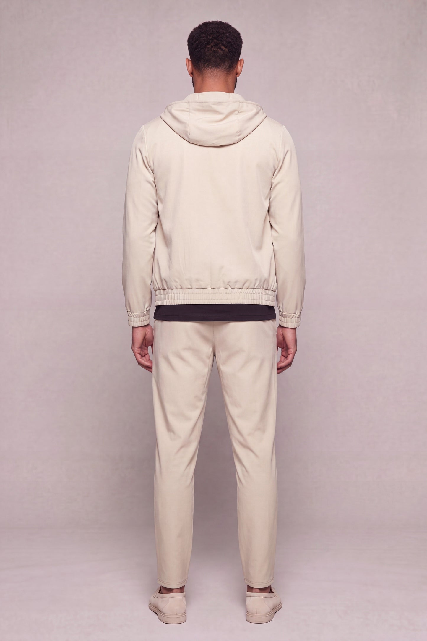 MAESON Hooded Tech Stretch Vest Silk Beige — detail