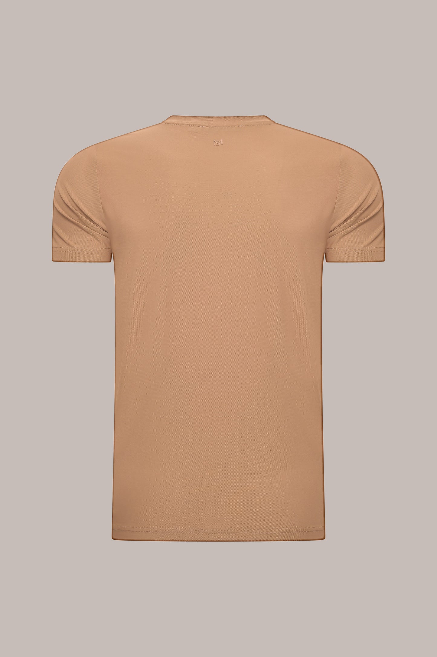 MAESON T-Shirt Silktouch Pique Mocha Sand — achteraanzicht