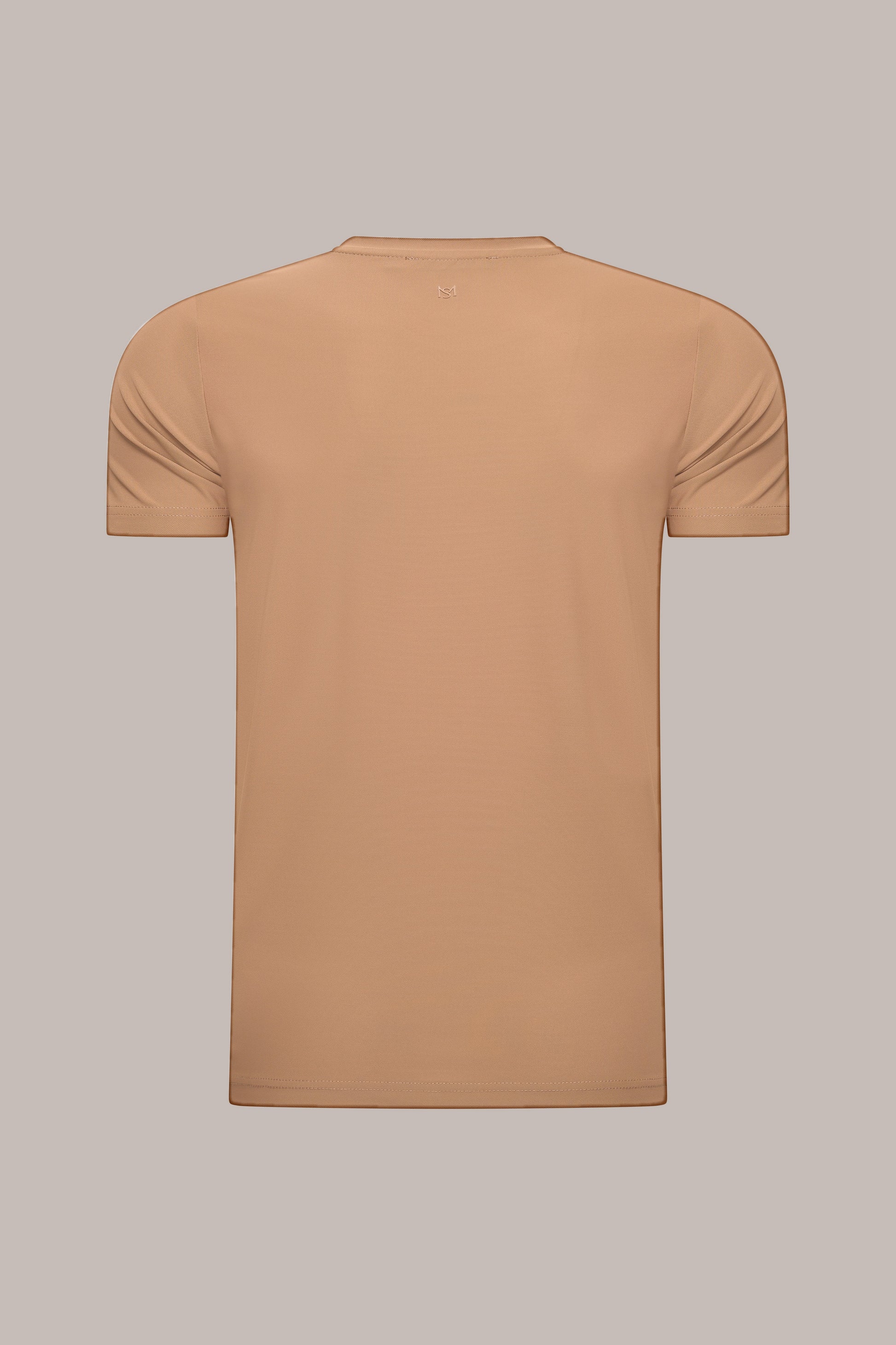 MAESON T-Shirt Silktouch Pique Mocha Sand — achteraanzicht