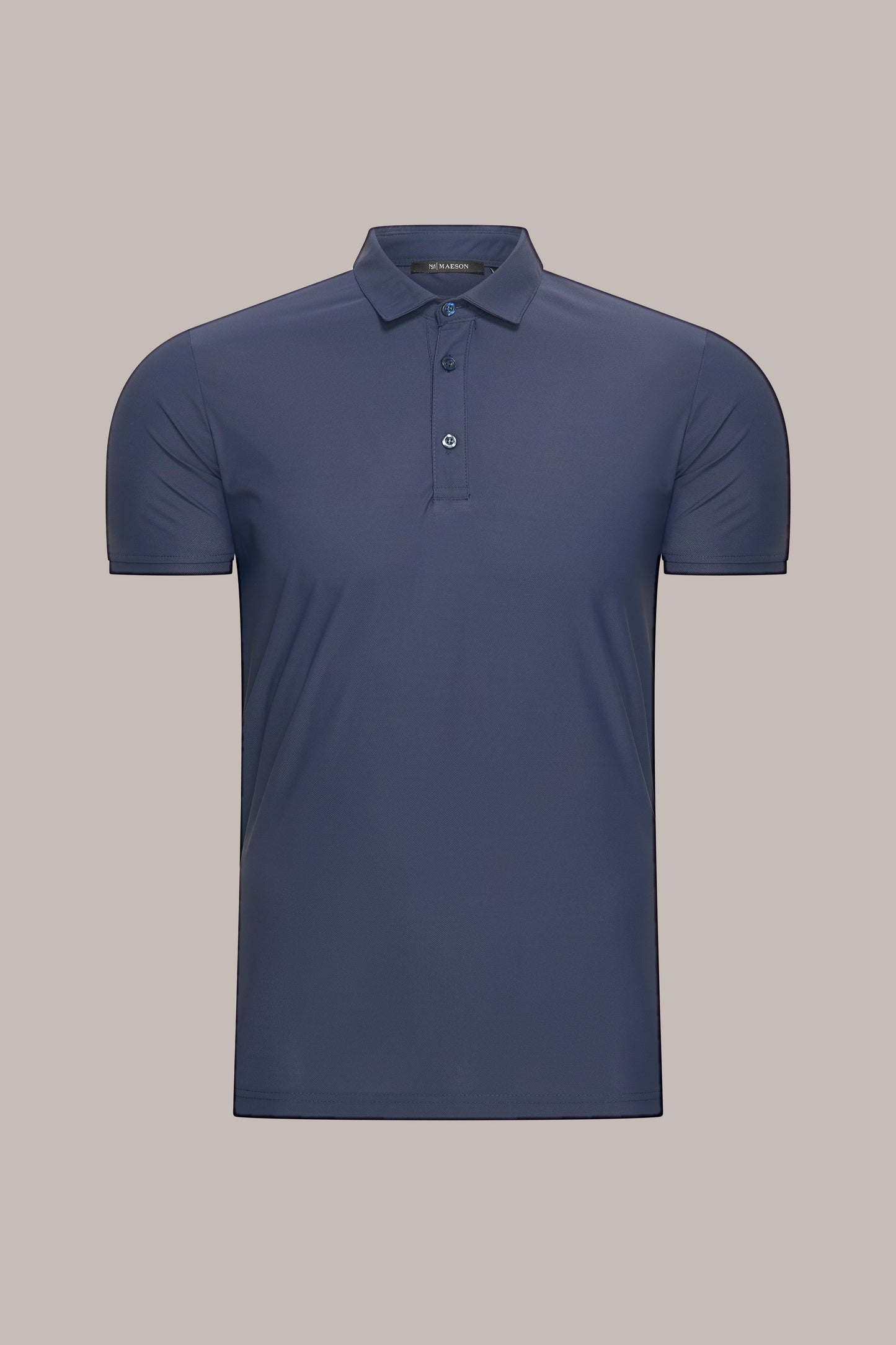 MAESON Polo Silktouch Pique Midnight Blue — vooraanzicht