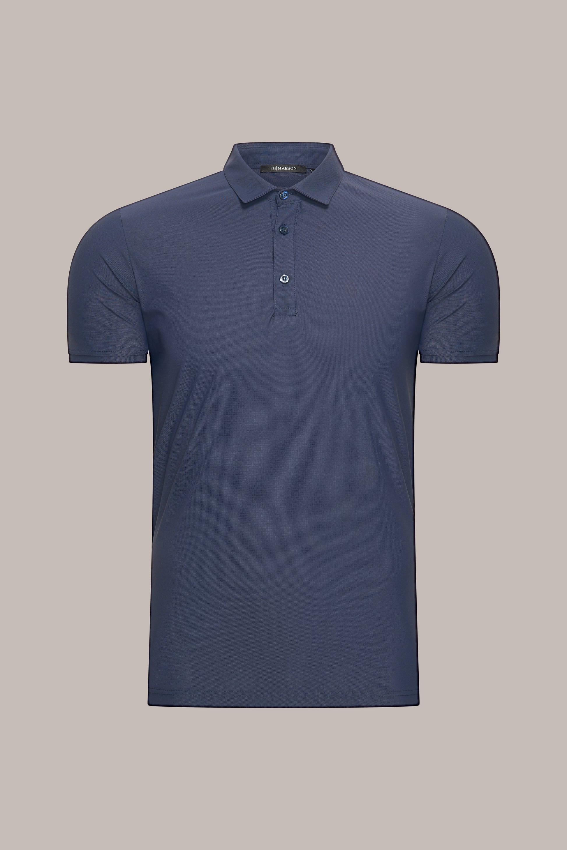 MAESON Polo Silktouch Pique Midnight Blue — vooraanzicht