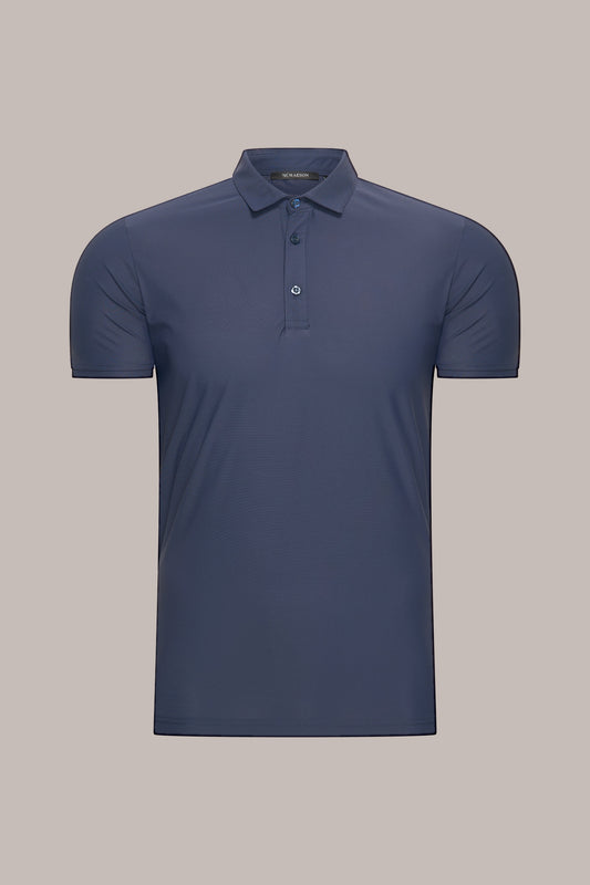 MAESON Polo Silktouch Pique Midnight Blue — vooraanzicht