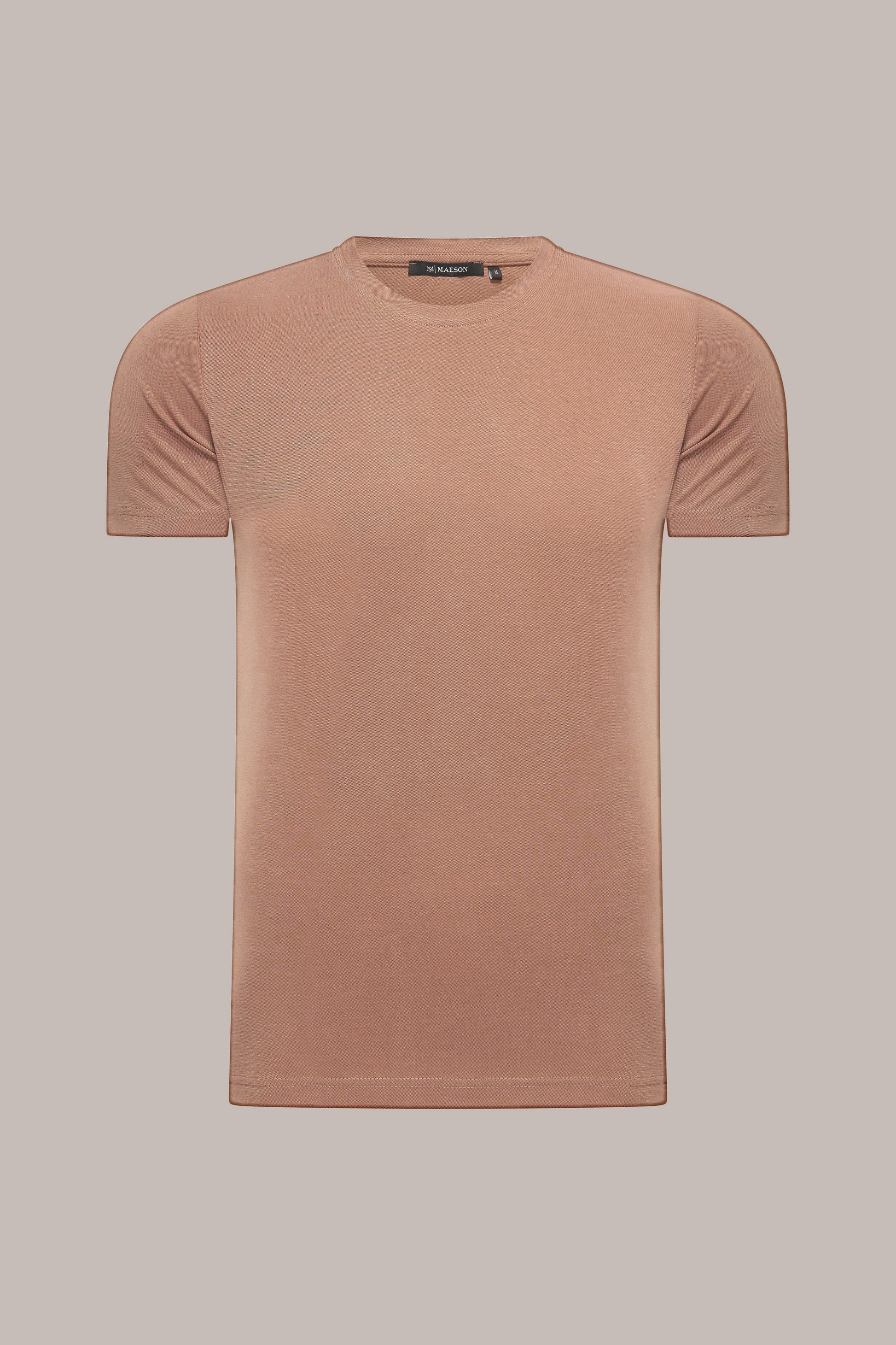 MAESON T-Shirt Modal Essence Mocha — vooraanzicht