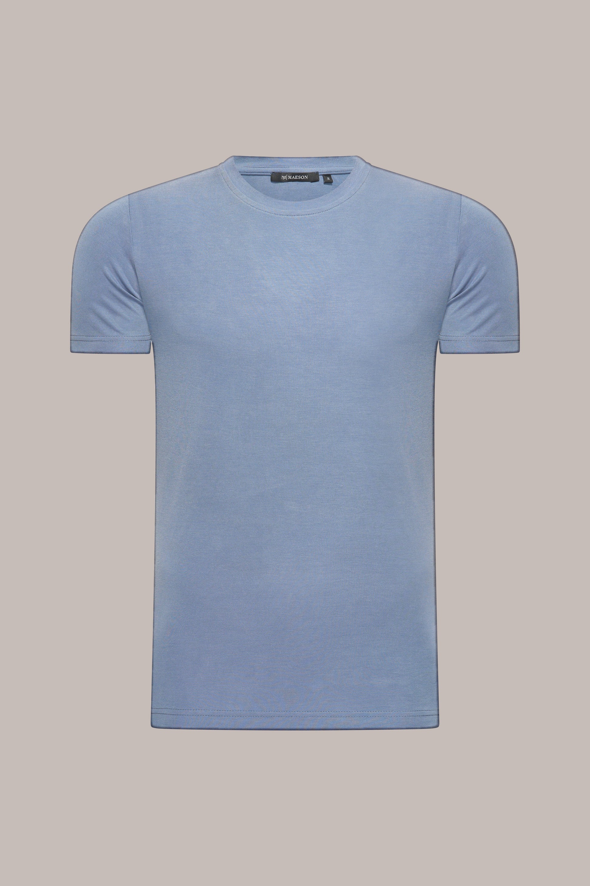MAESON T-Shirt Modal Essence Satin Blue — vooraanzicht