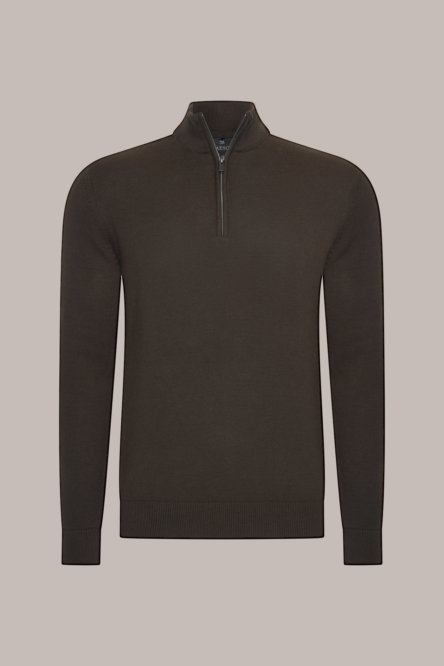 MAESON The Belfort Half-Zip Oak Brown — vooraanzicht