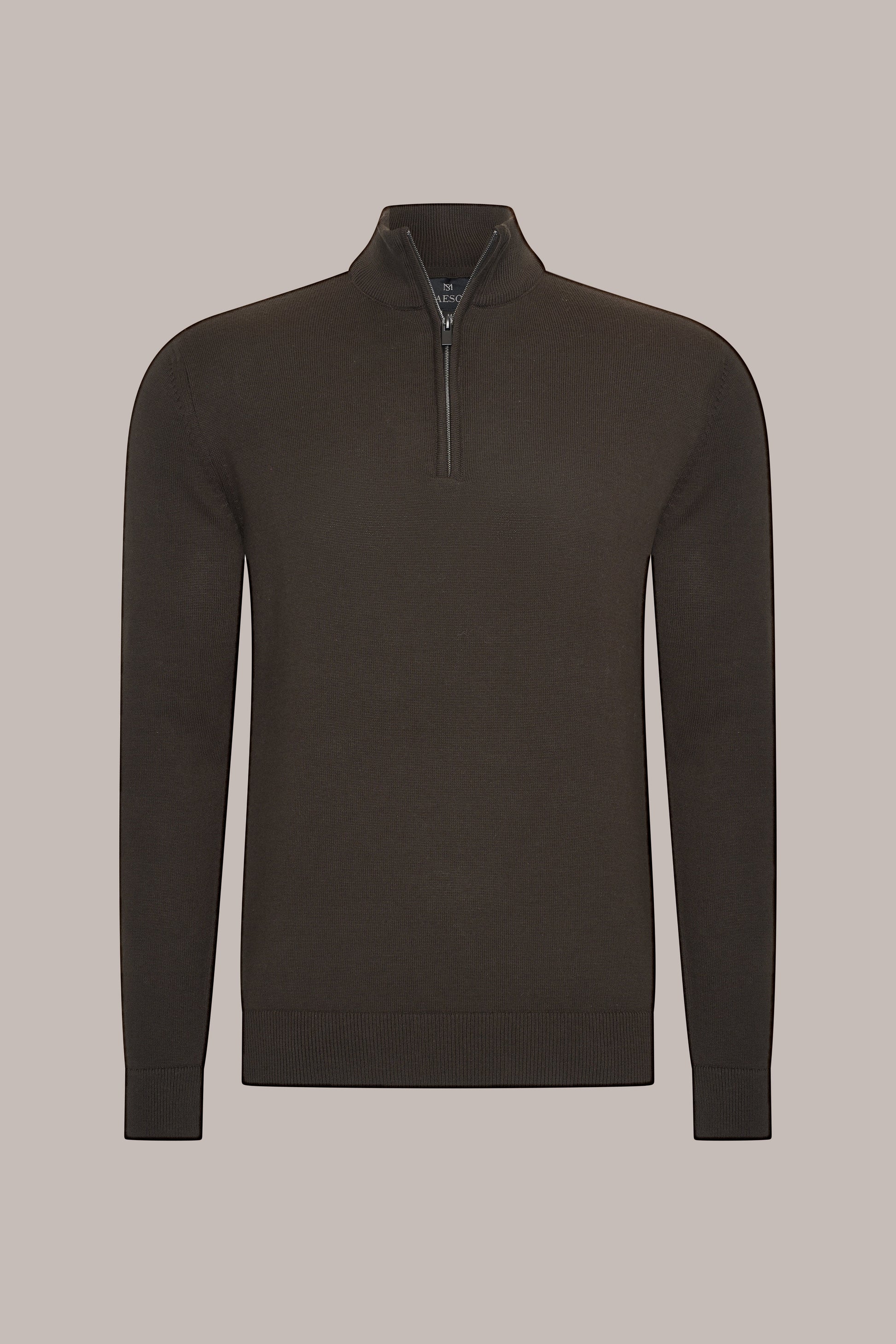 MAESON The Belfort Half-Zip Oak Brown — vooraanzicht
