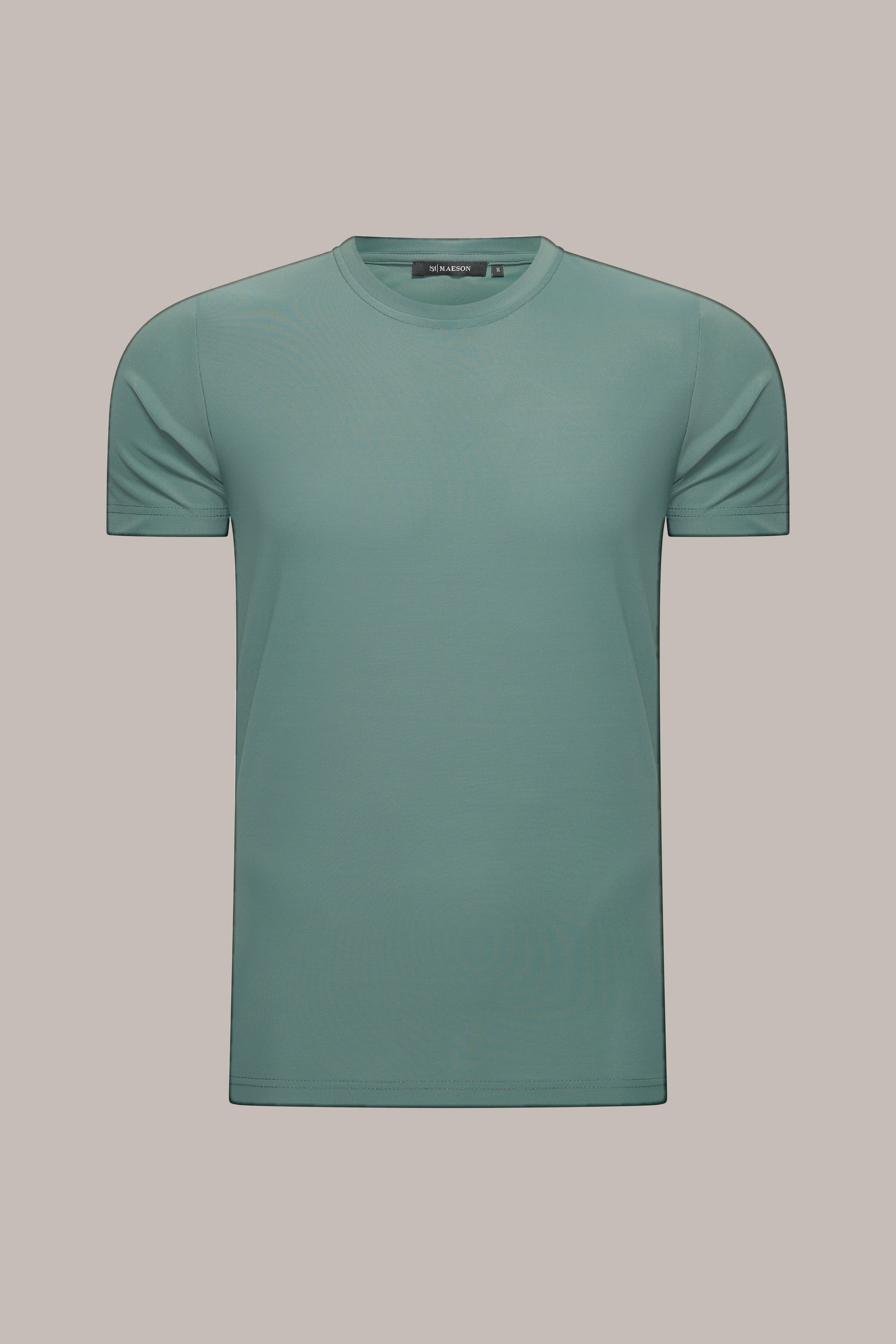 MAESON T-Shirt Silktouch Pique Frosted Olive — vooraanzicht