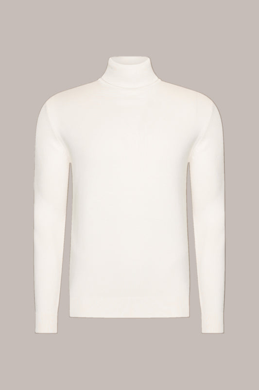 MAESON The Belfort Turtleneck Ivory Off-White — vooraanzicht