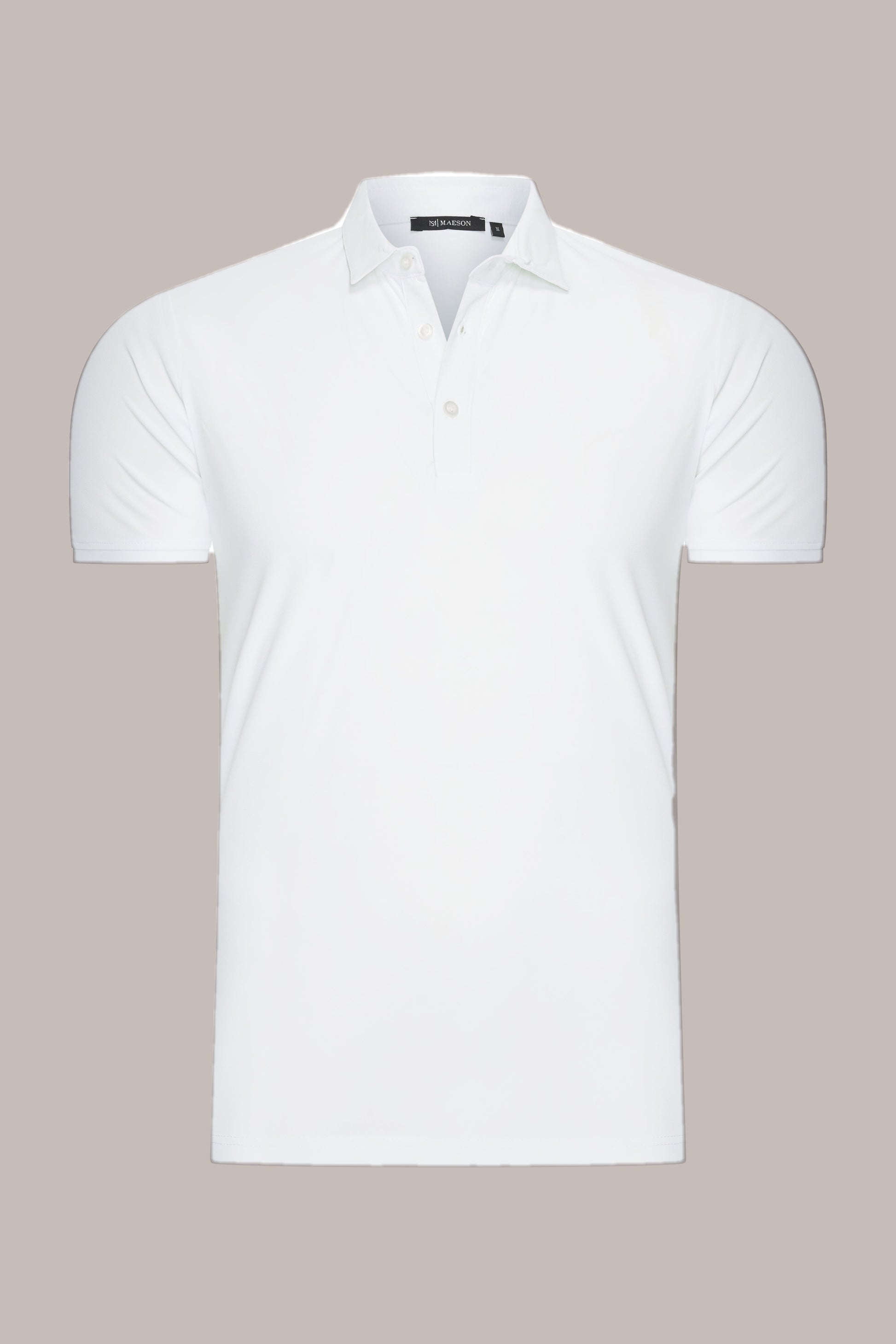 MAESON Polo Silktouch Pique Silk White — vooraanzicht