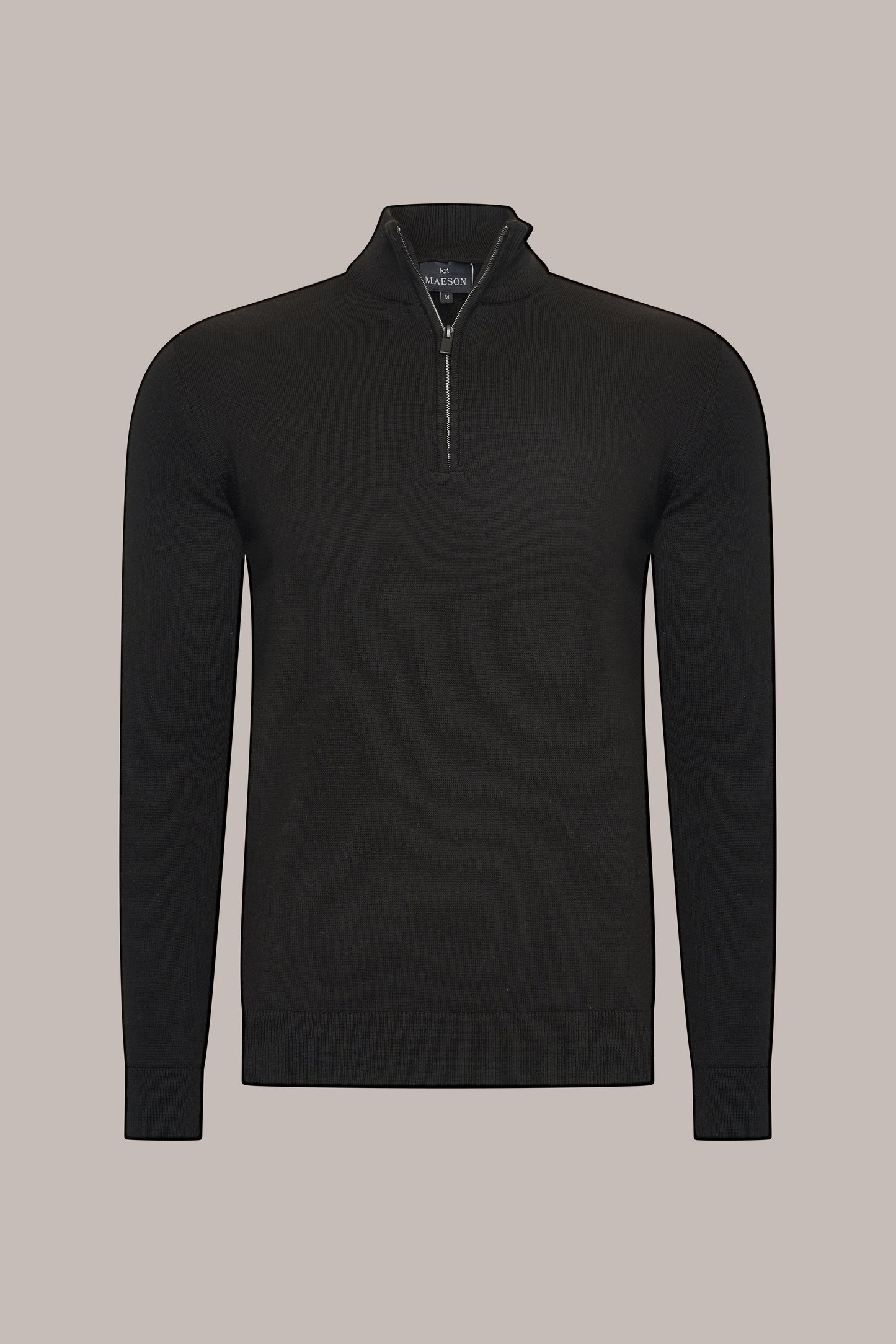 MAESON The Belfort Half-Zip Onyx Black — vooraanzicht