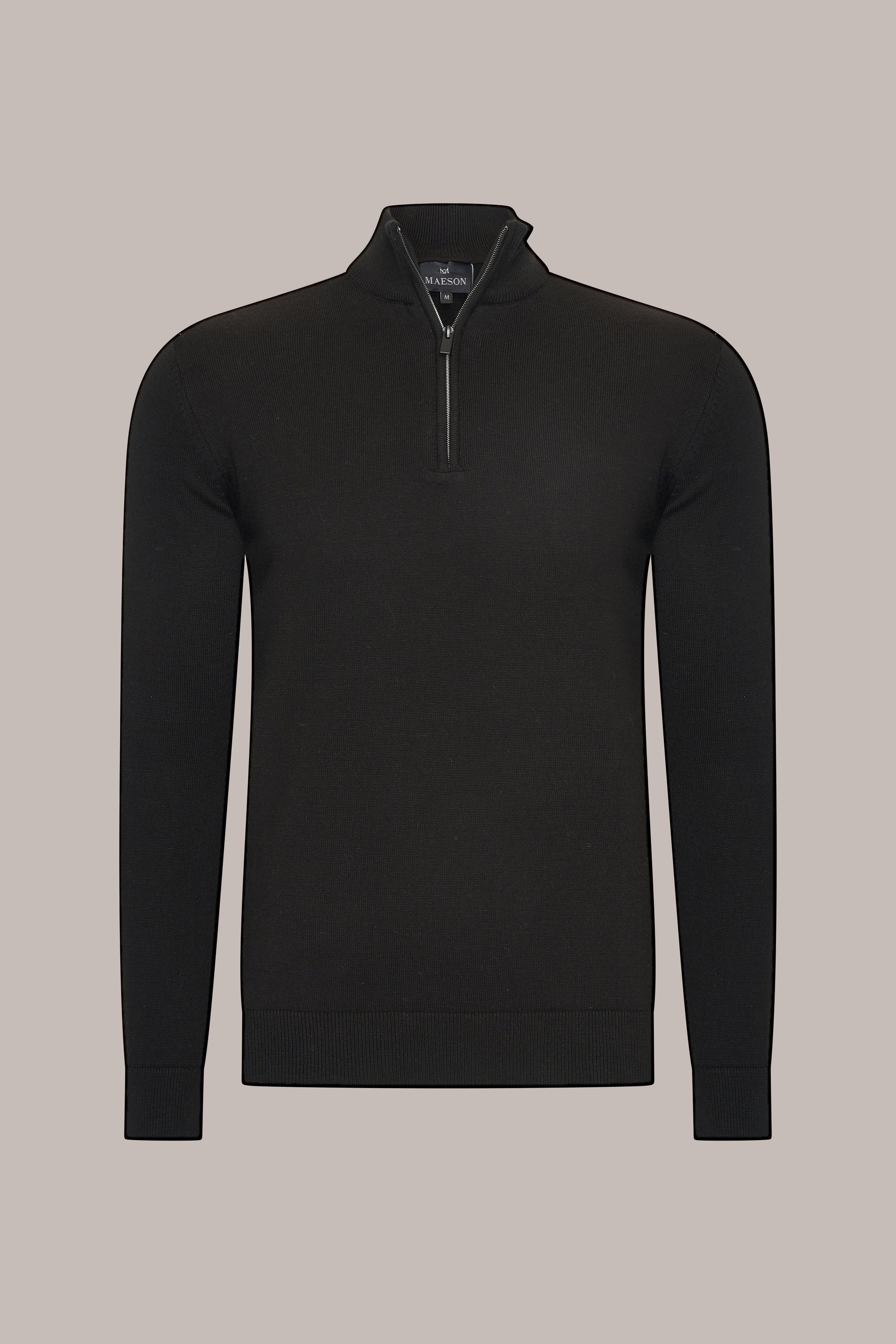 MAESON The Belfort Half-Zip Onyx Black — vooraanzicht
