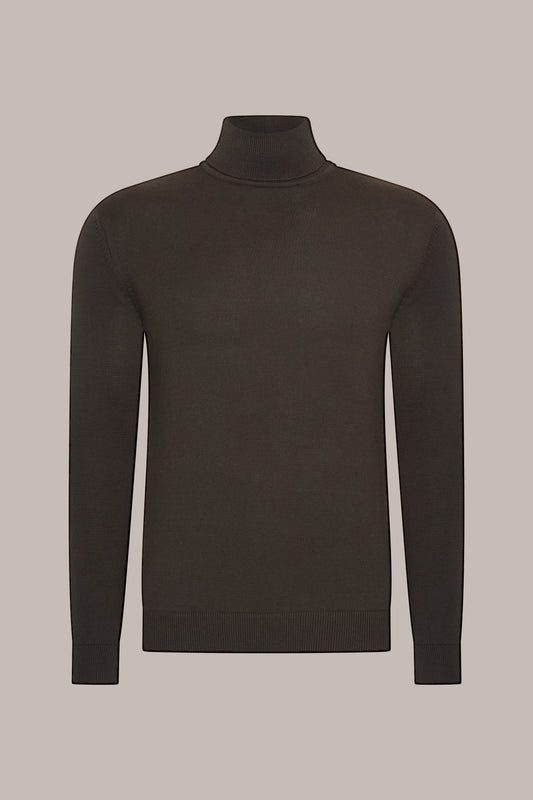 MAESON The Belfort Turtleneck Oak Brown — vooraanzicht