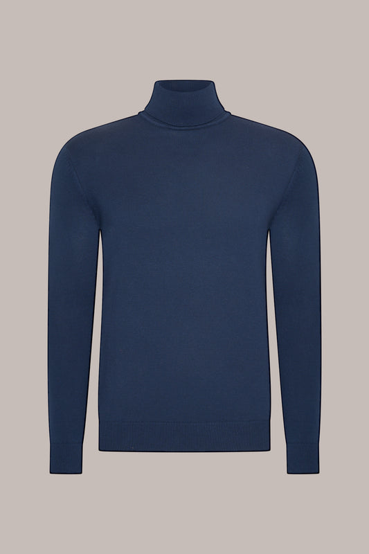 MAESON The Belfort Turtleneck Midnight Blue — vooraanzicht