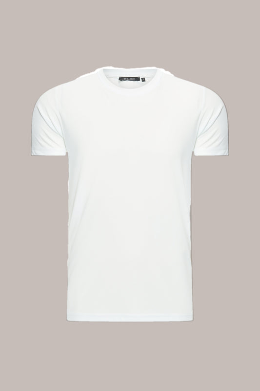 MAESON T-Shirt Silktouch Pique Silk White — vooraanzicht