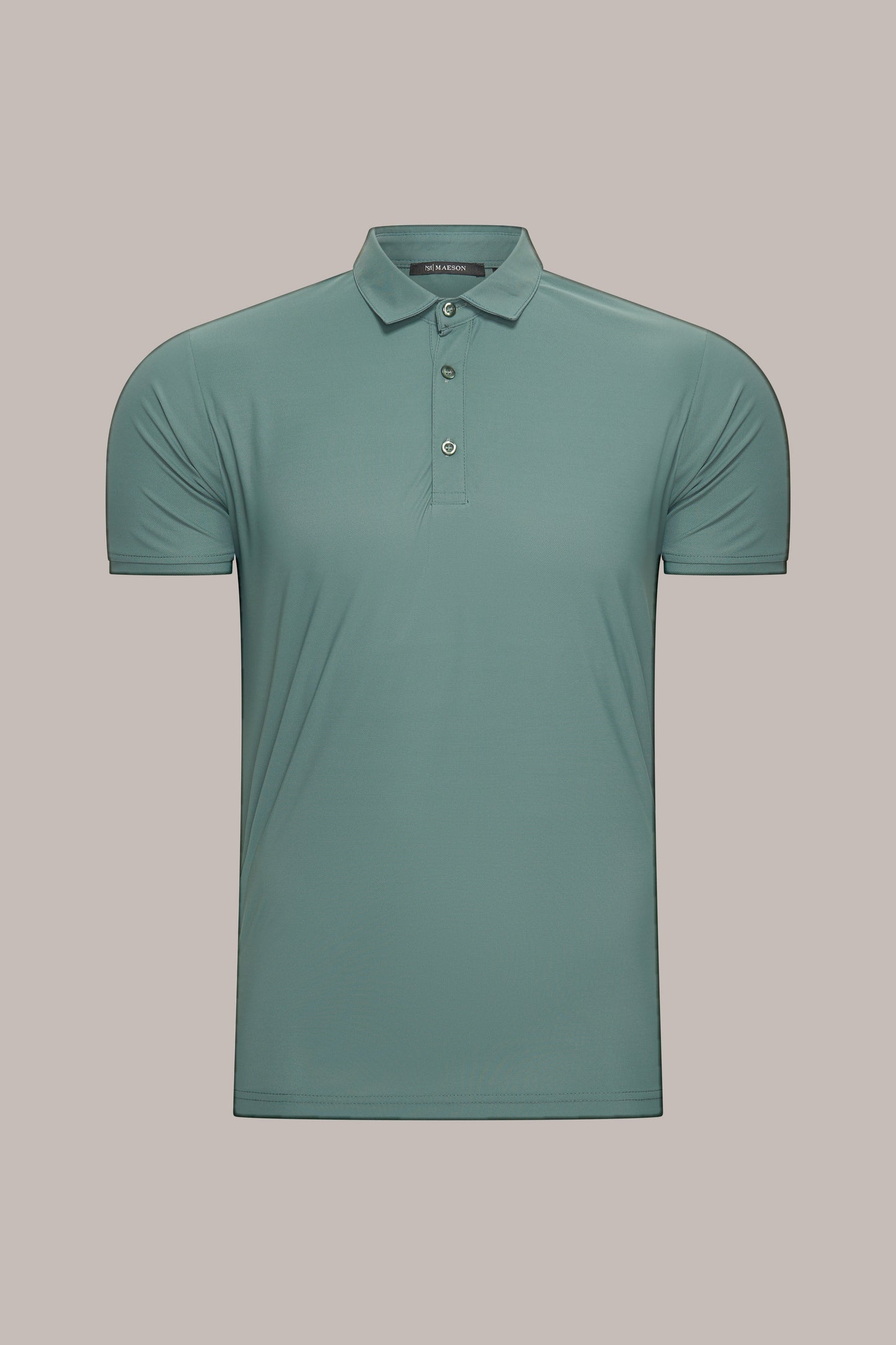 MAESON Polo Silktouch Pique Frosted Olive — vooraanzicht