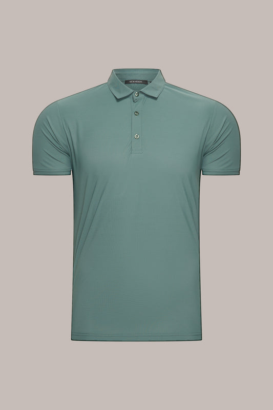 MAESON Polo Silktouch Pique Frosted Olive — vooraanzicht