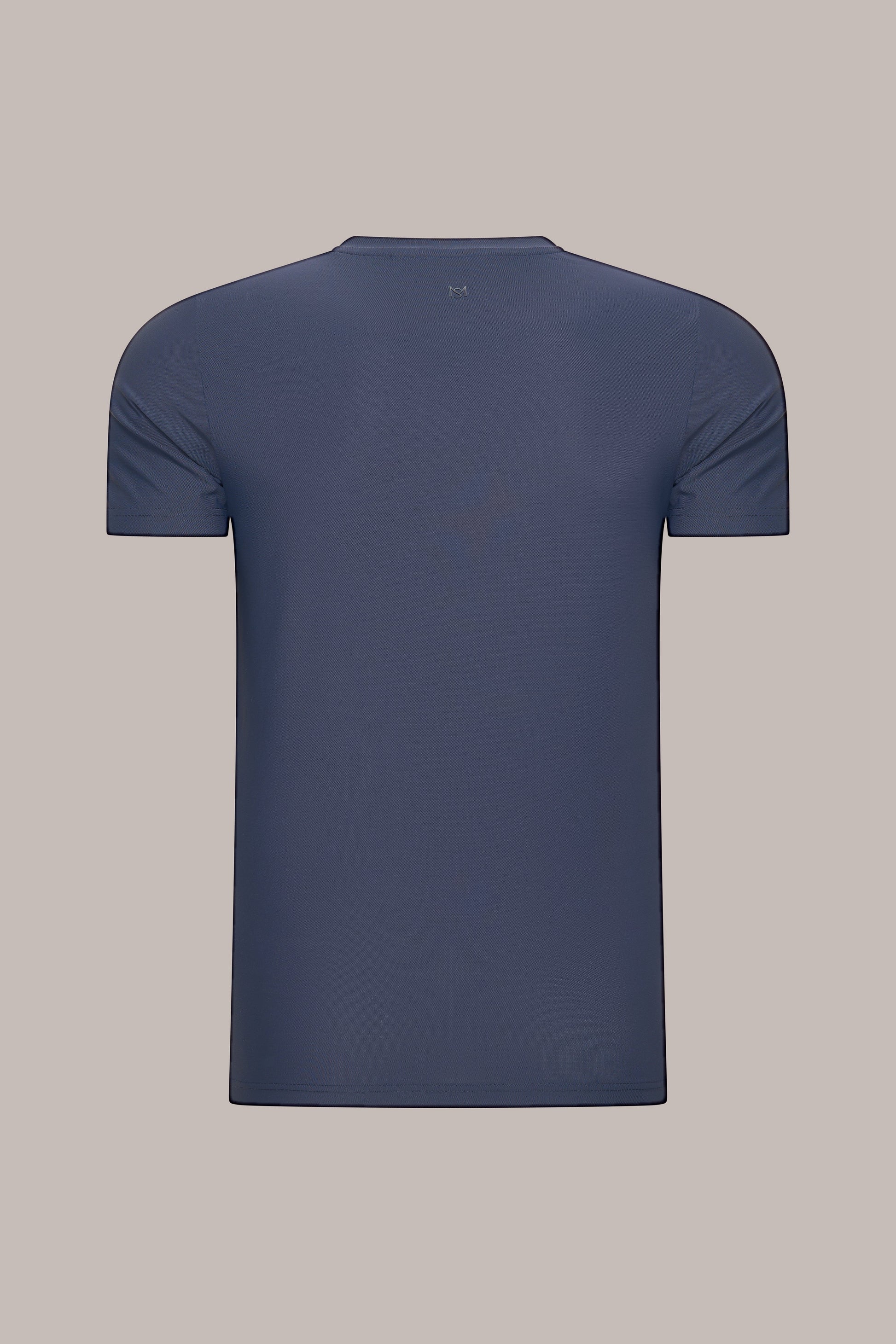 MAESON T-Shirt Silktouch Pique Midnight Blue — achteraanzicht