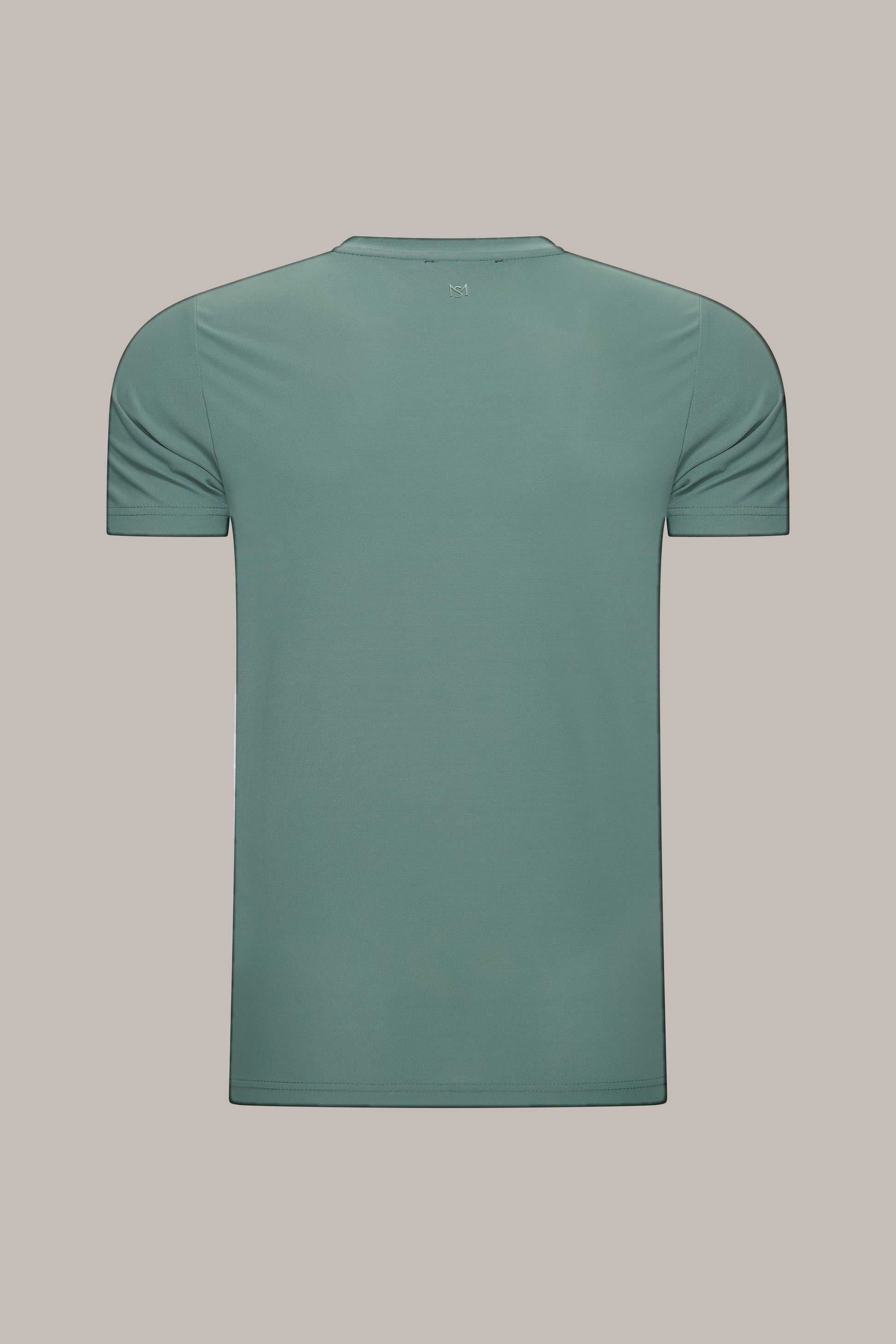 MAESON T-Shirt Silktouch Pique Frosted Olive — achteraanzicht