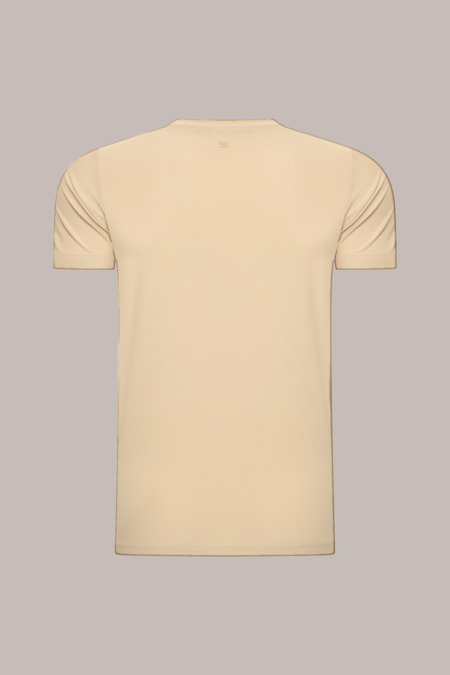 MAESON T-Shirt Silktouch Pique Ivory Beige — achteraanzicht