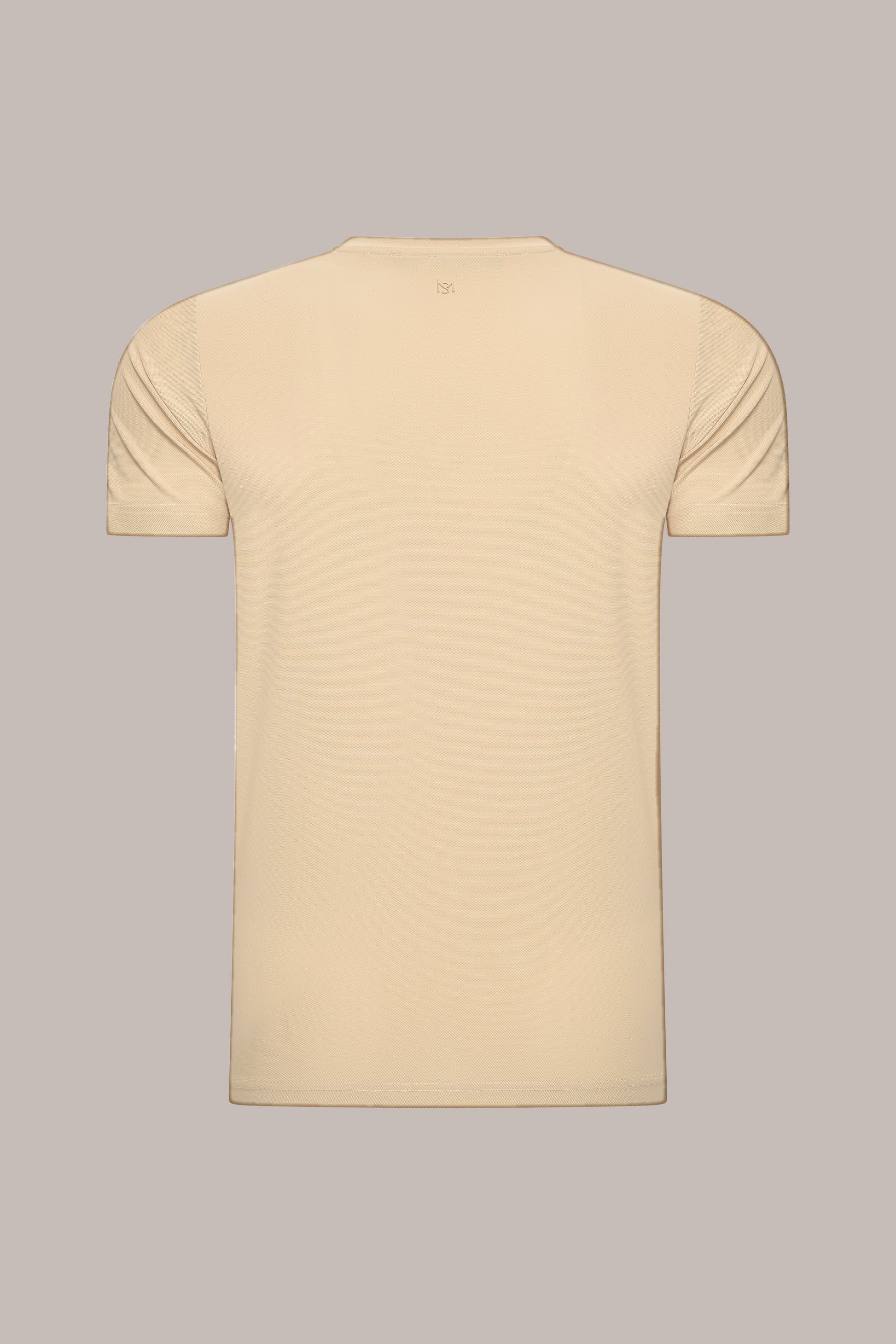 MAESON T-Shirt Silktouch Pique Ivory Beige — achteraanzicht