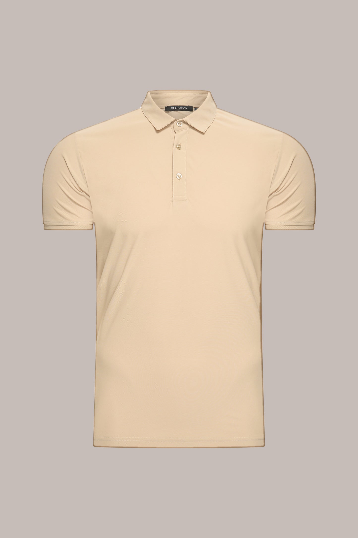 MAESON Polo Silktouch Pique Ivory Beige — vooraanzicht