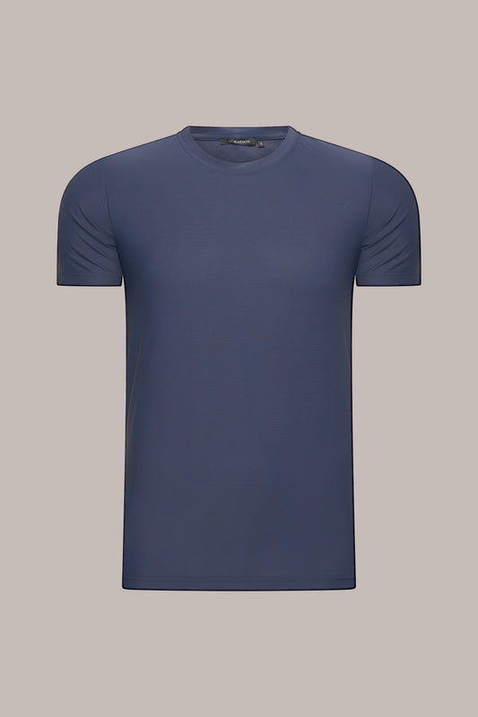 MAESON T-Shirt Silktouch Pique Midnight Blue — vooraanzicht