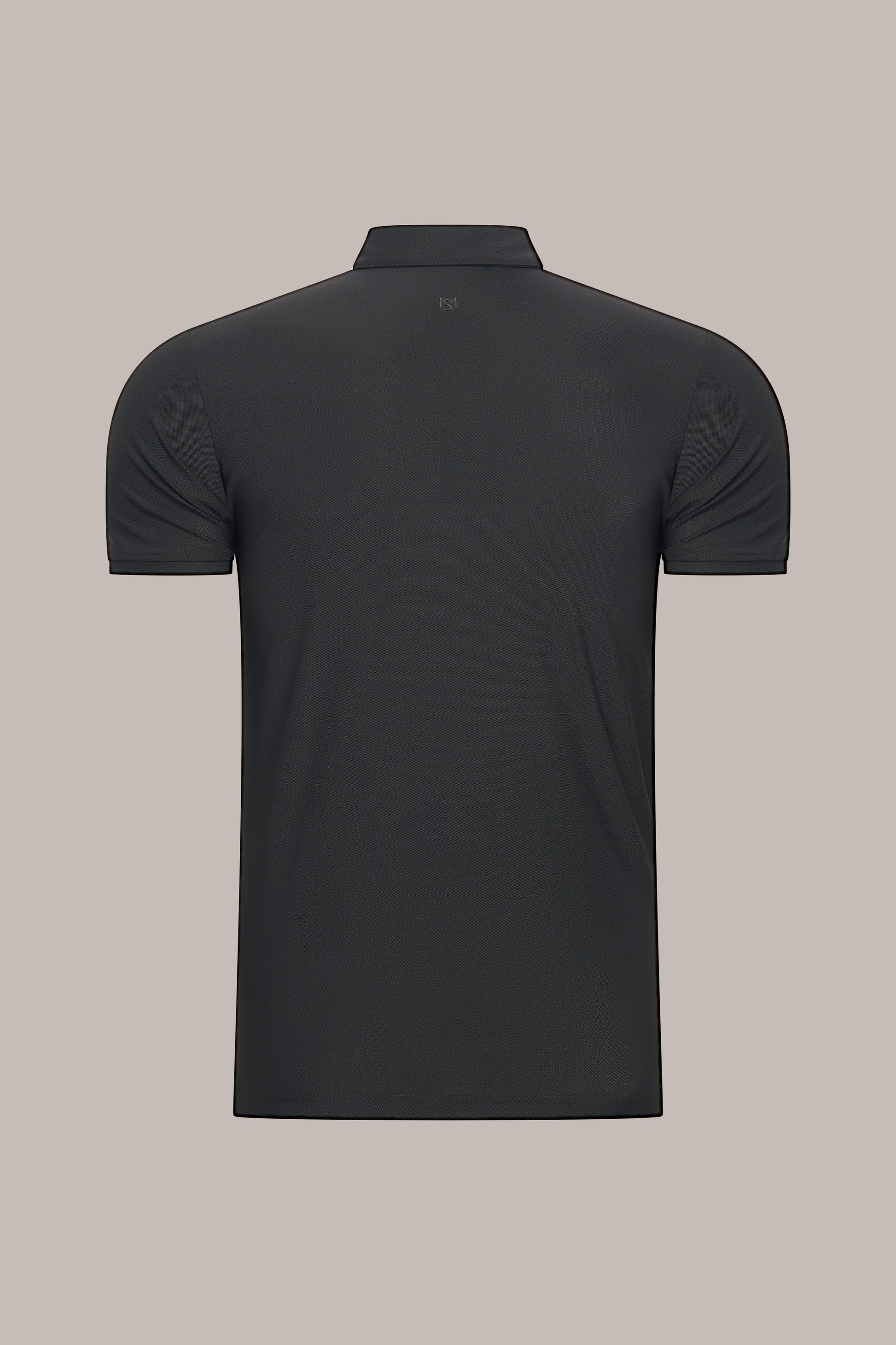MAESON Polo Silktouch Pique Onyx Black — achteraanzicht