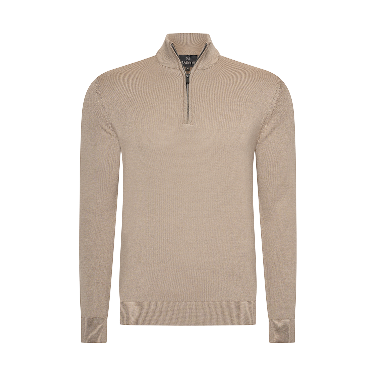 THE BELFORT HALF-ZIP - DUNE TAUPE