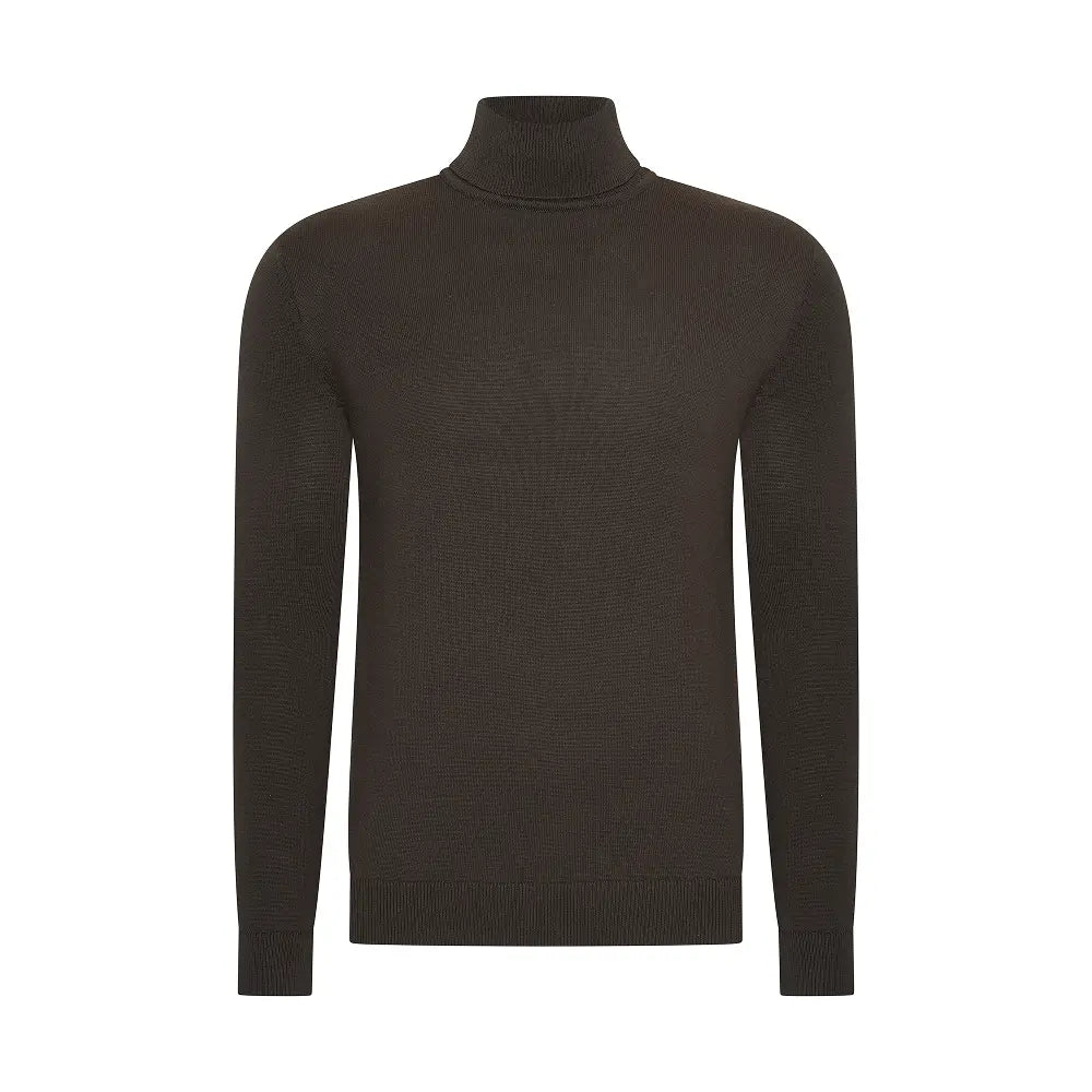THE BELFORT TURTLENECK - OAK BROWN