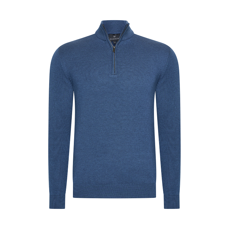 THE BELFORT HALF-ZIP - PURE INDIGO