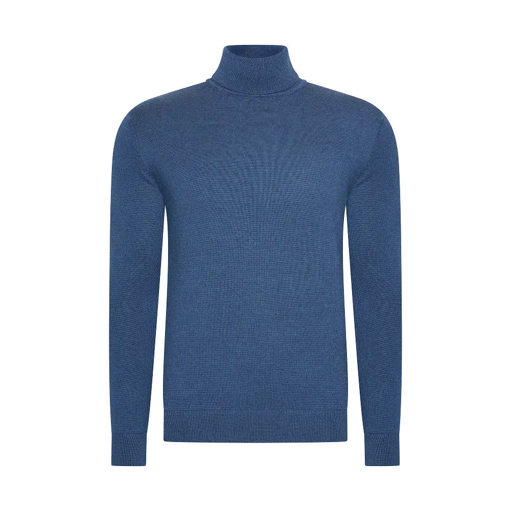 THE BELFORT TURTLENECK - PURE INDIGO