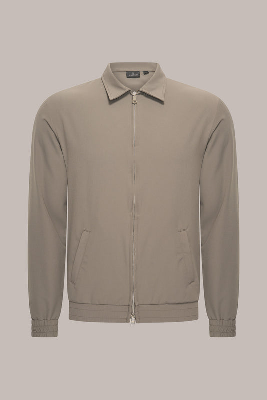 MAESON Tech Stretch Vest Soft Taupe — vooraanzicht