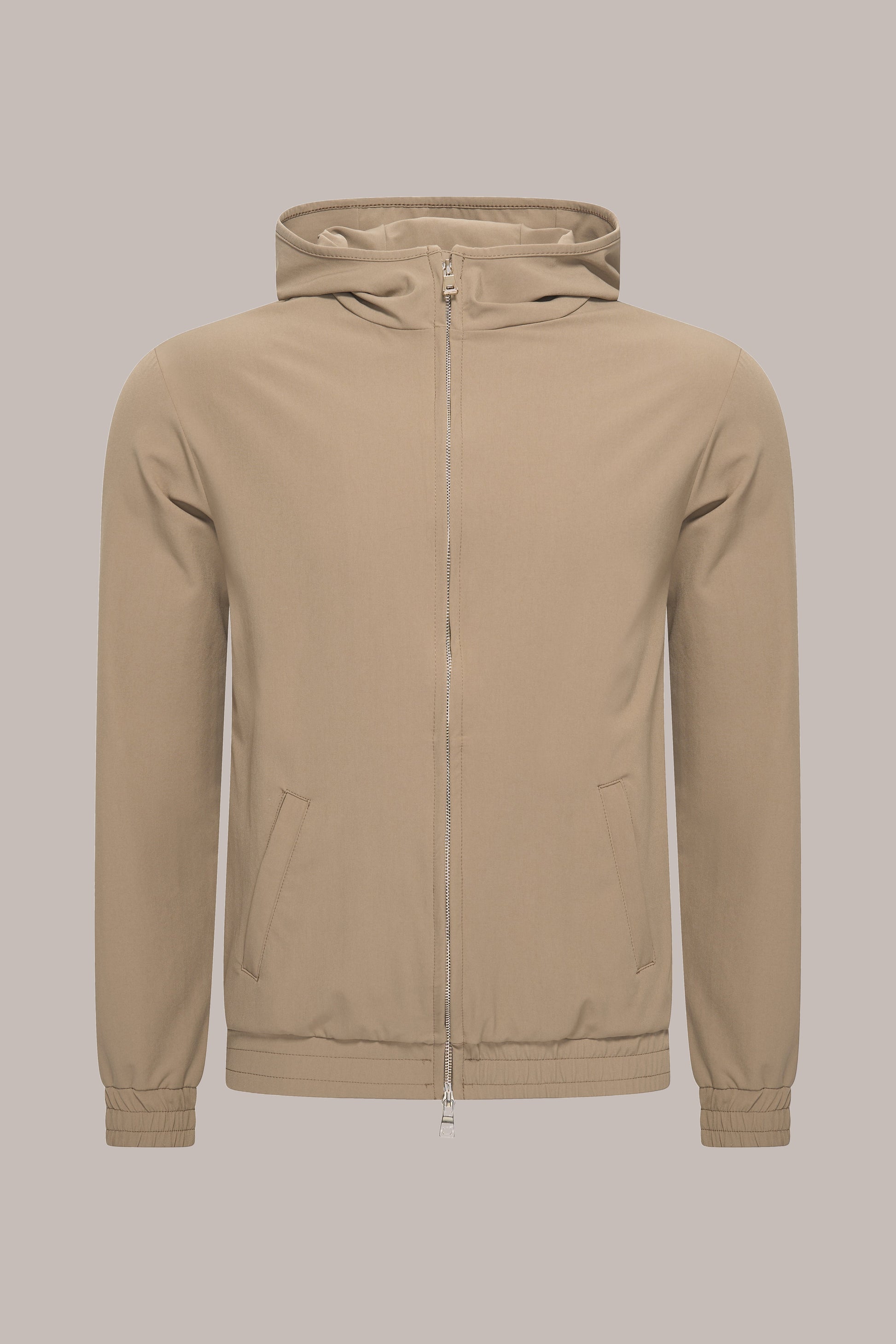 MAESON Hooded Tech Stretch Vest Bronzed Camel — vooraanzicht