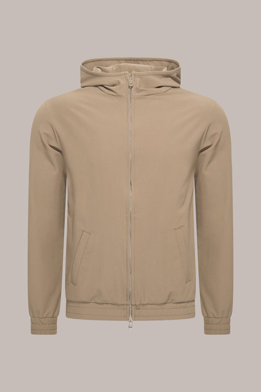 MAESON Hooded Tech Stretch Vest Bronzed Camel — vooraanzicht
